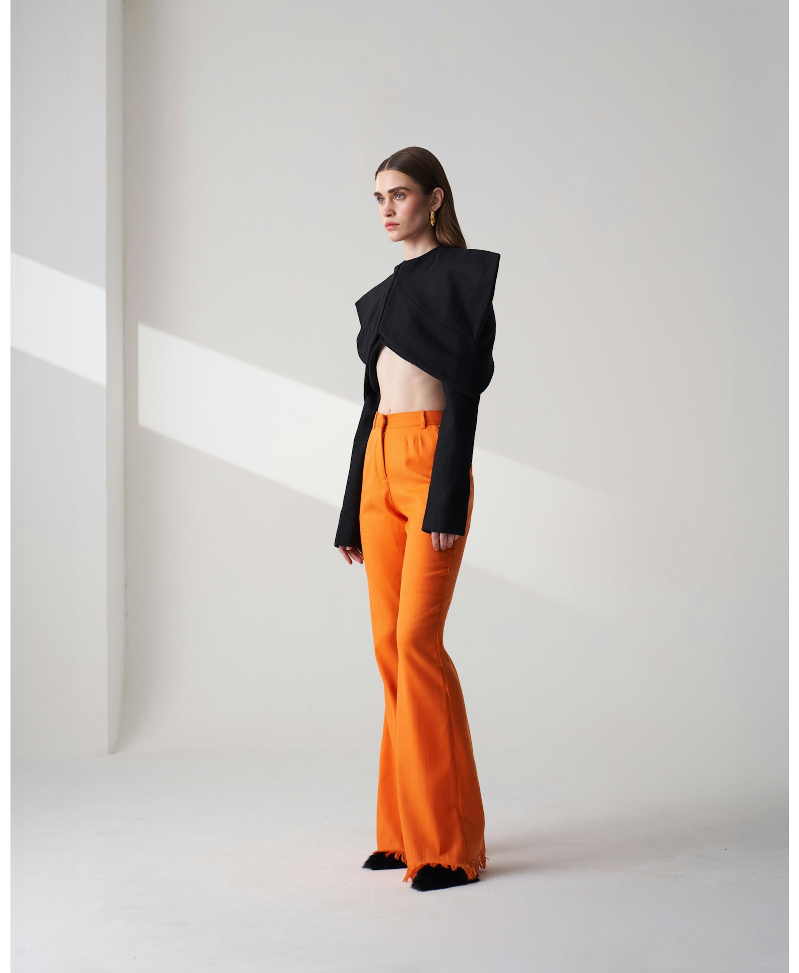 Wool Blend Cropped Jacket made by Szabo Sihag