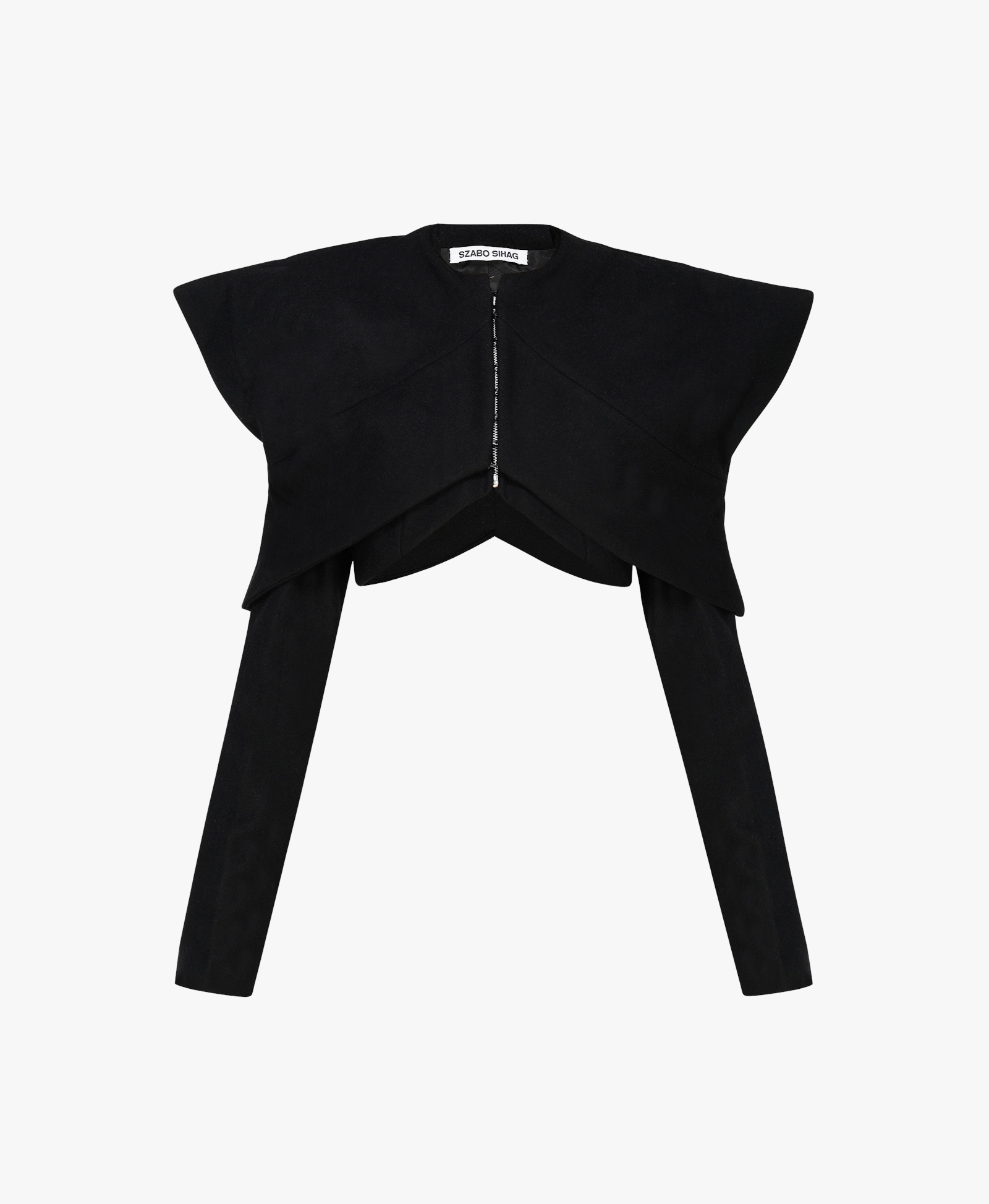 Wool Blend Cropped Jacket made by Szabo Sihag