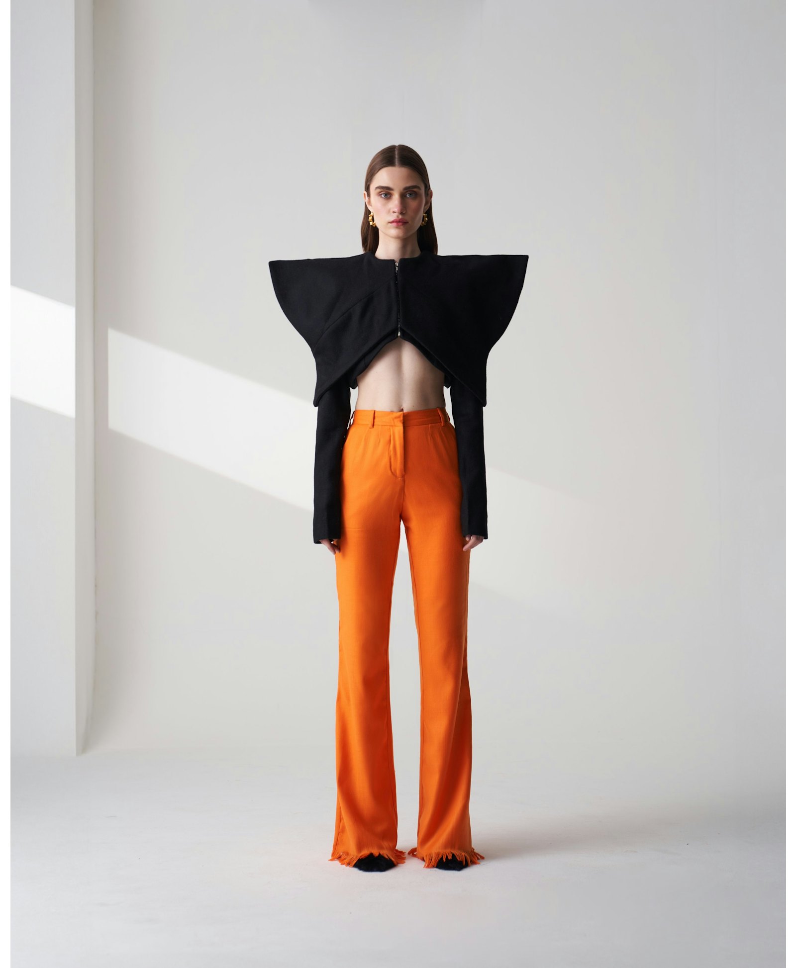 Wool Blend Cropped Jacket made by Szabo Sihag