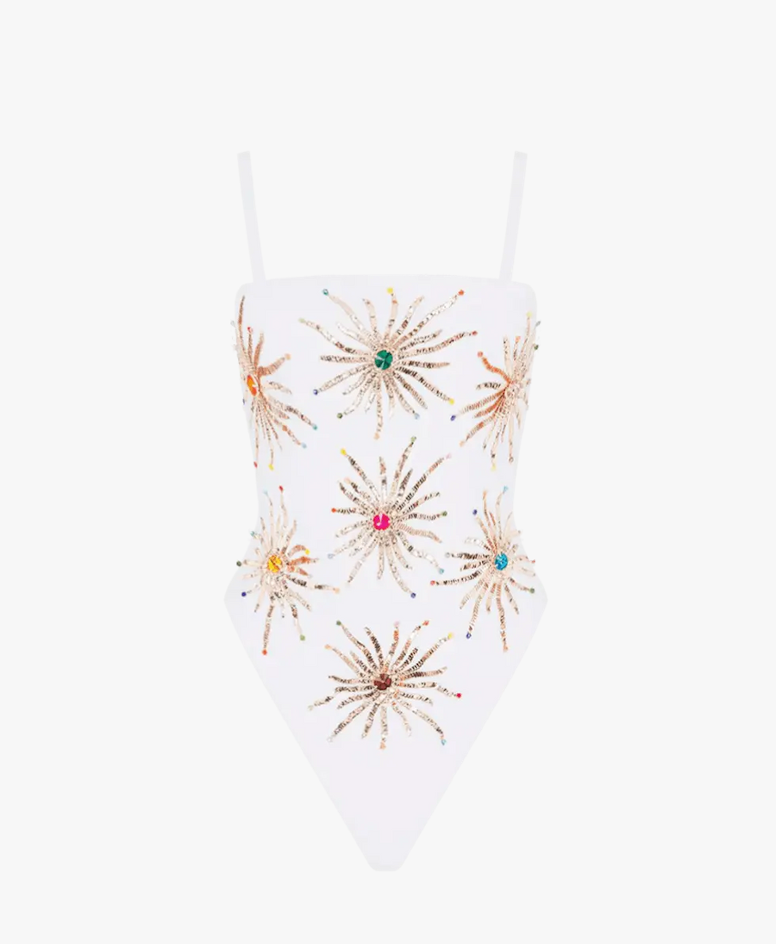 Dolly Two Strap Retro White Swimsuit in White made by Oceanus Swimwear