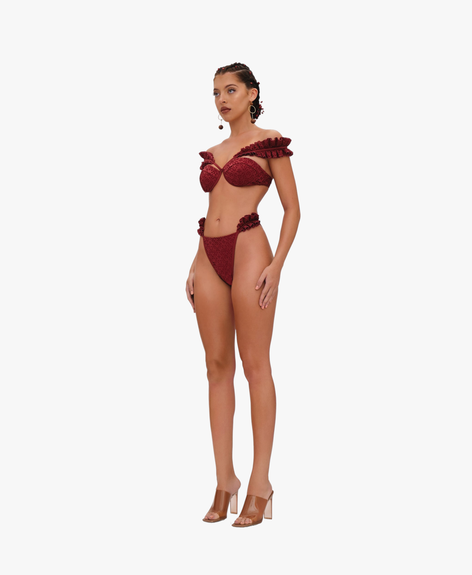 MULAN BIKINI TOP - WINE made by Andrea Iyamah