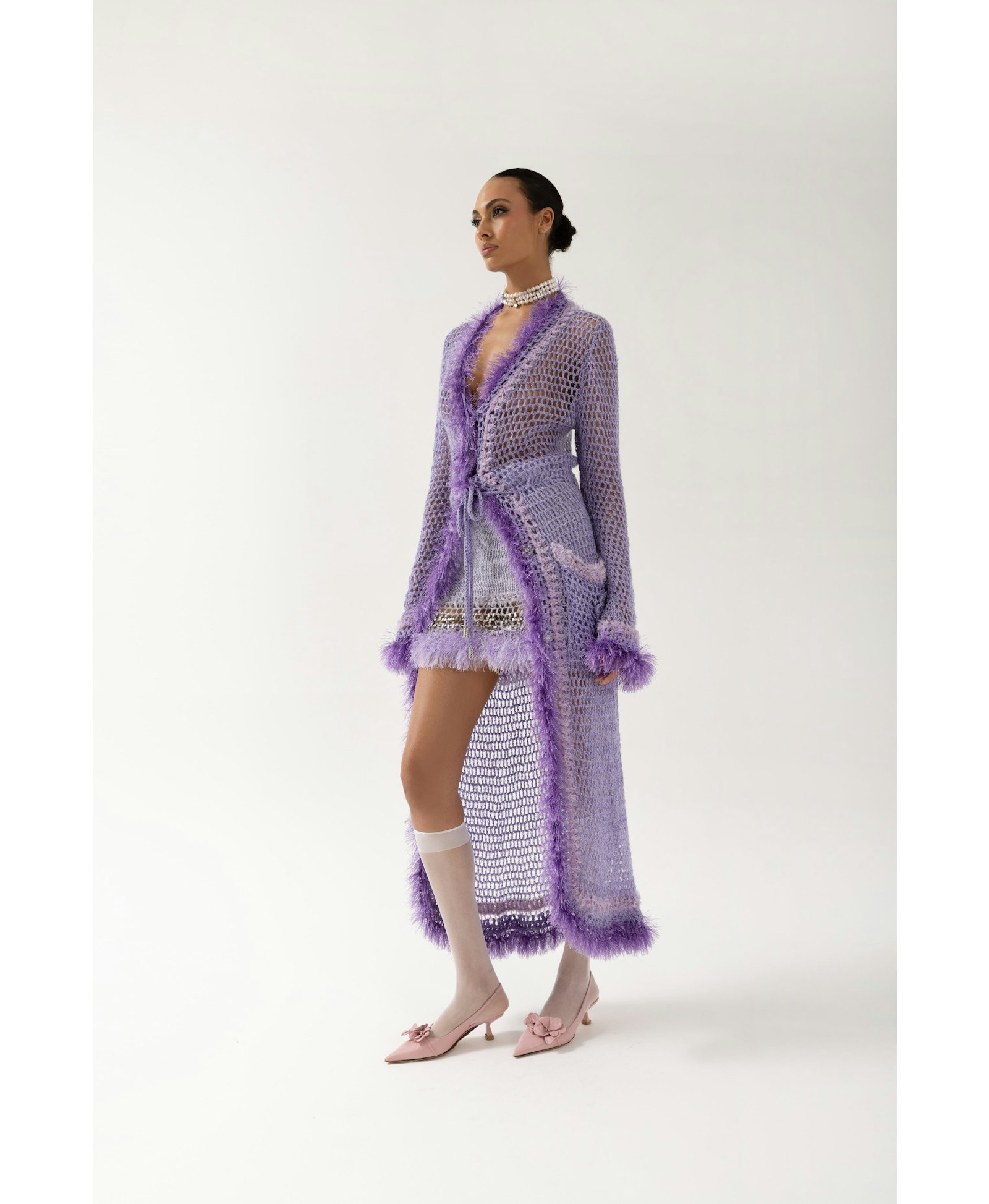 Camila Handmade Knit Cardigan-Dress made by ANDREEVA