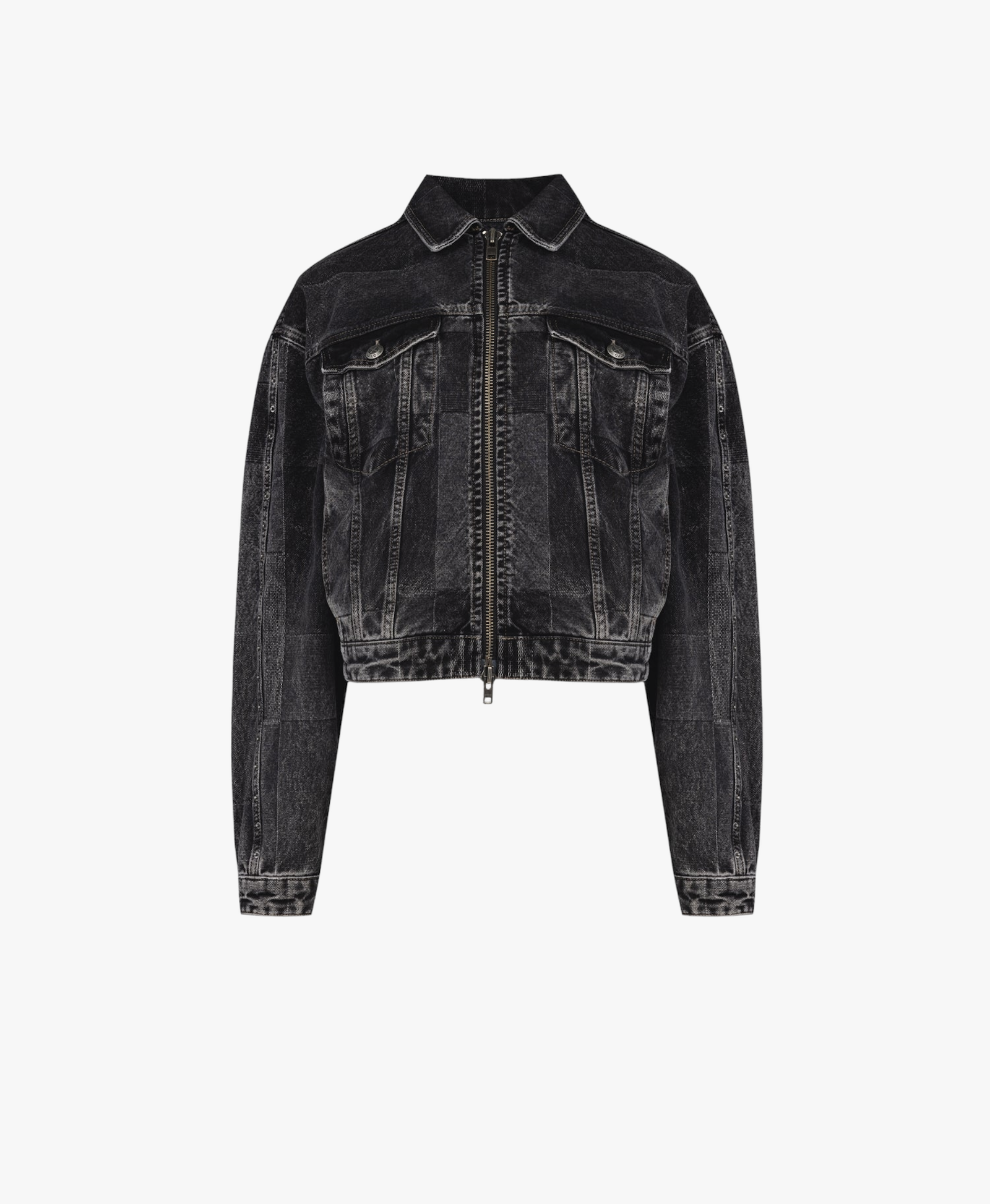 YOUR *ITCH COLORBLOCKED DENIM JACKET - JET BLACK made by PCFG