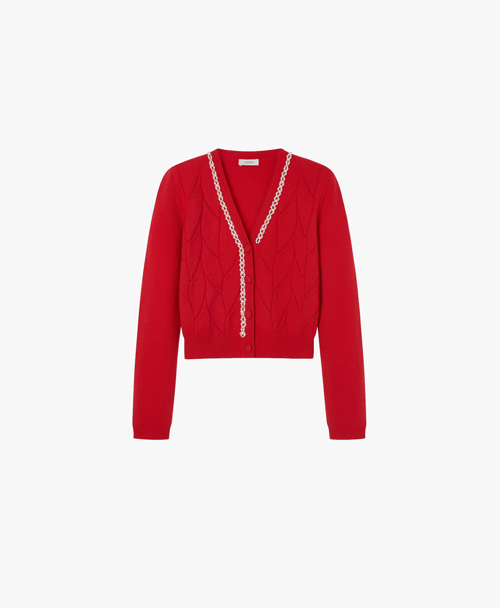 LEAF POINTELLE BEADED CARDIGAN made by CRUSH Collection