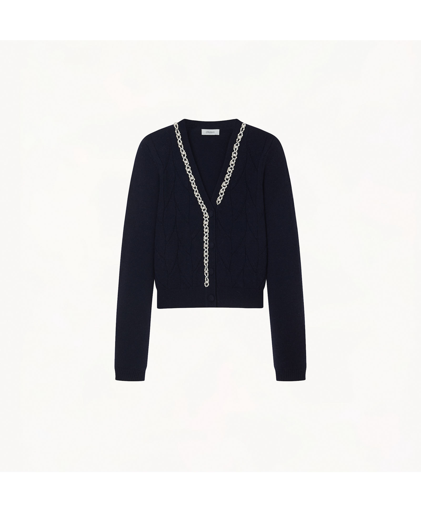 LEAF POINTELLE BEADED CARDIGAN made by CRUSH Collection