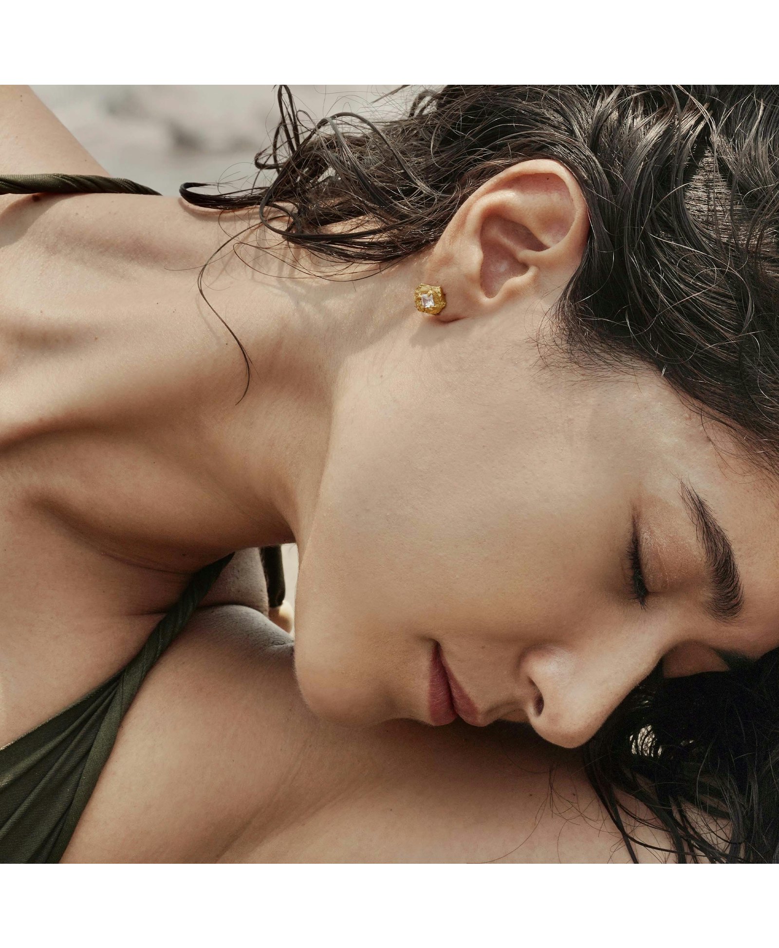 Deti White Sapphire Earrings made by Loveness Lee