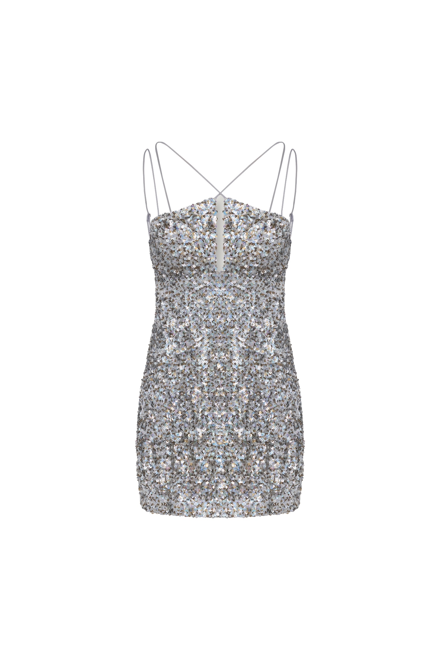 Shop Occleus Amanda Dress In Silver