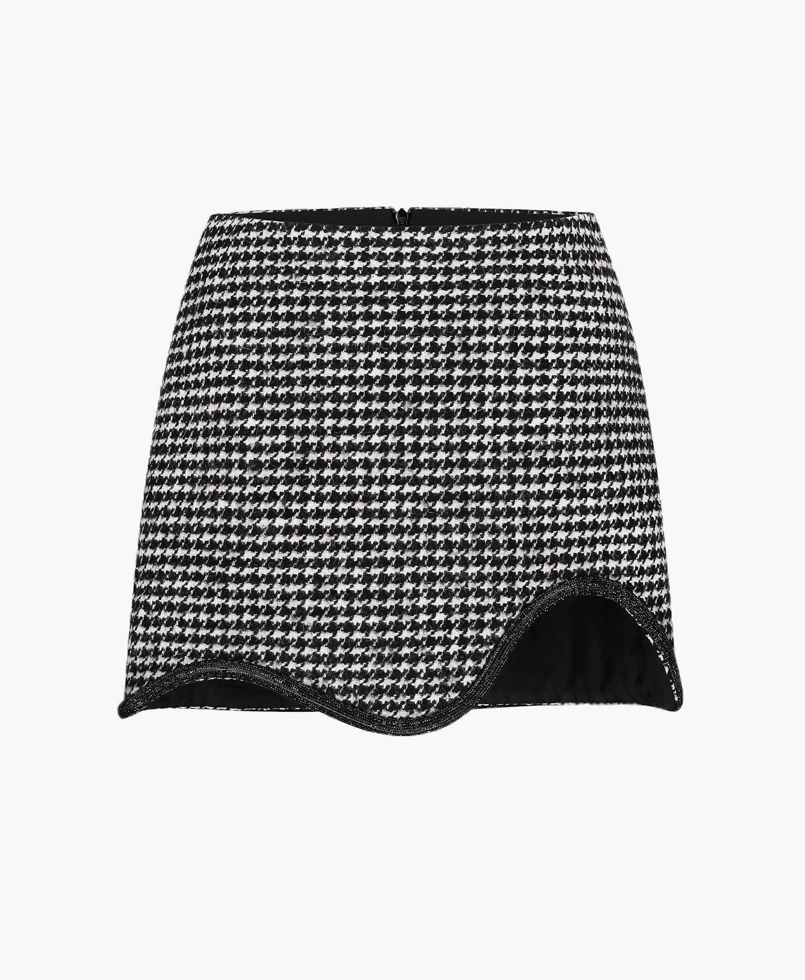 HOUNDSTOOTH SKIRT MINI in Black made by NUÉ