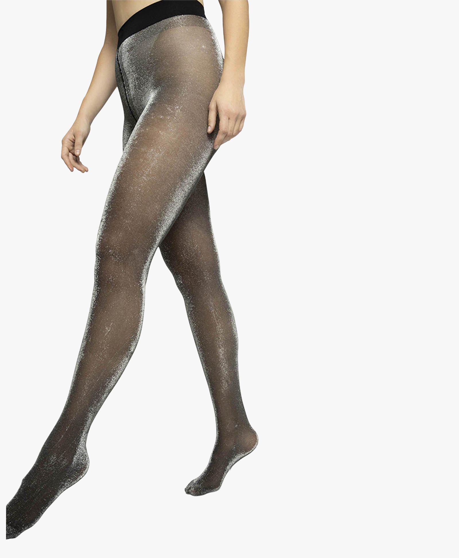 Tora Shimmery Tights in Silver made by Swedish Stockings