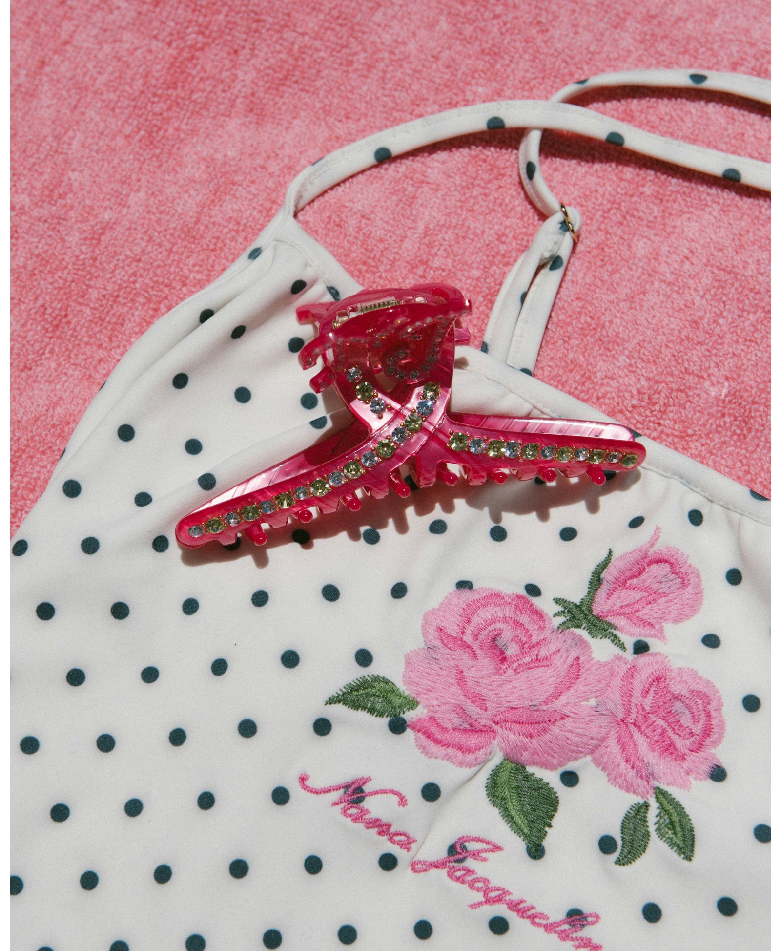 Adriana Crystal Claw Clip (Rose Pink) in Pink made by Nana Jacqueline