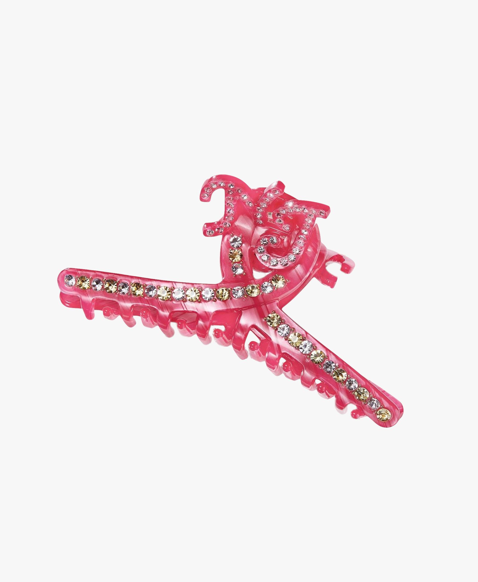Adriana Crystal Claw Clip (Rose Pink) in Pink made by Nana Jacqueline