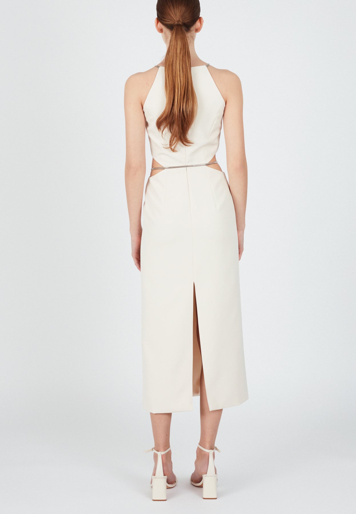 【未使用】ENOF pear skin dress ecru size1 UNDRESS | AGNES pastel cream midi dress | Women's White Midi