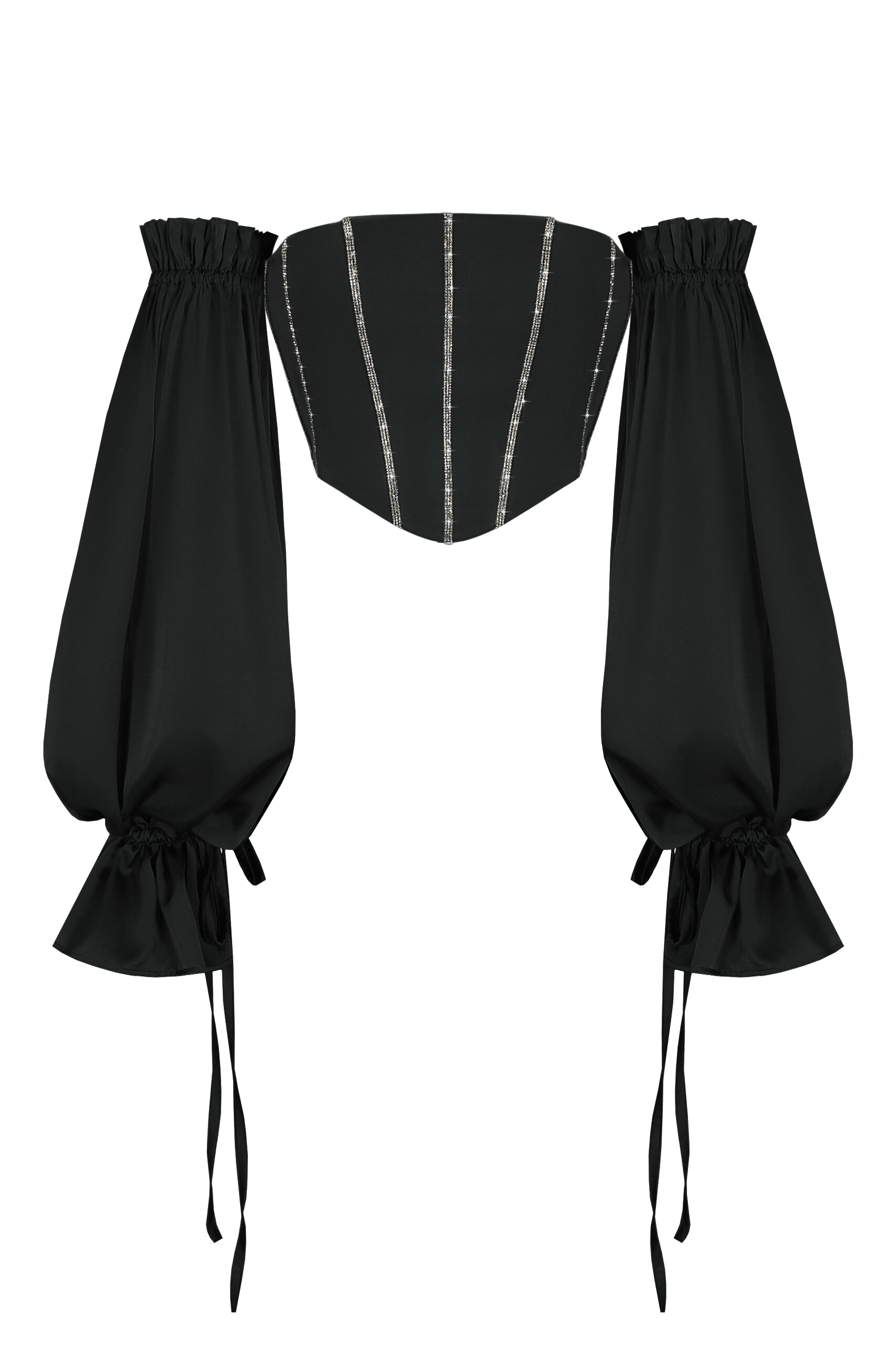 Shop Santa Brands Set: Corset W/sleeves + Maxi Skirt Black