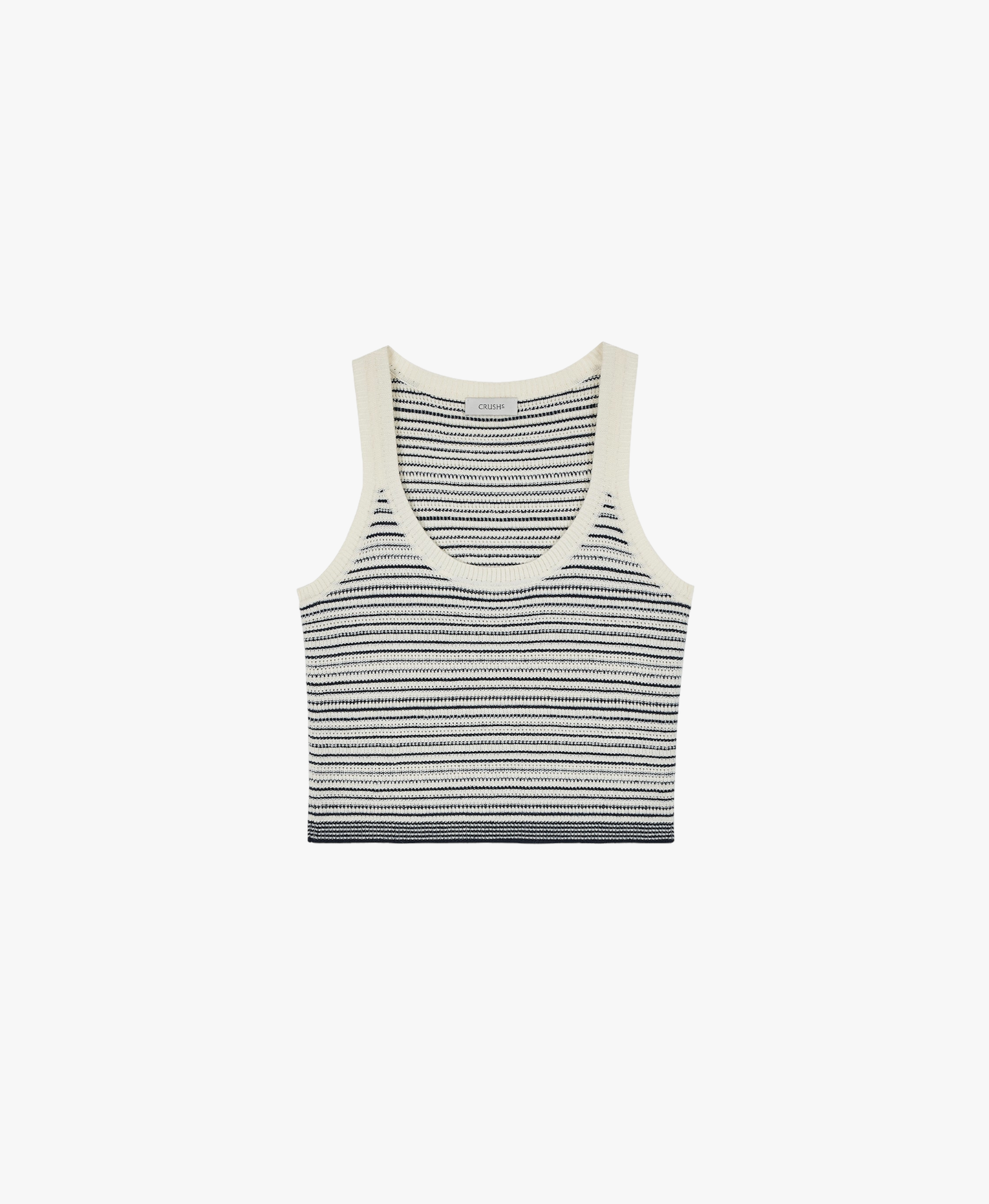 STRIPED U-NECK TANK TOP made by CRUSH Collection