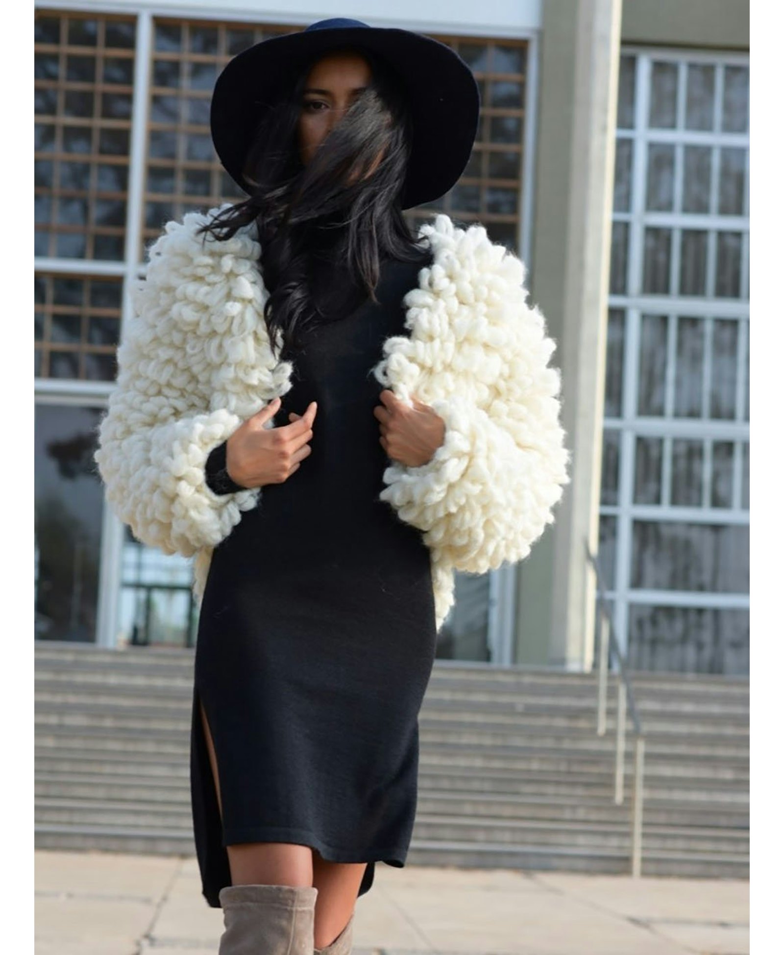 ONYX tunic dress in Black made by AYNI