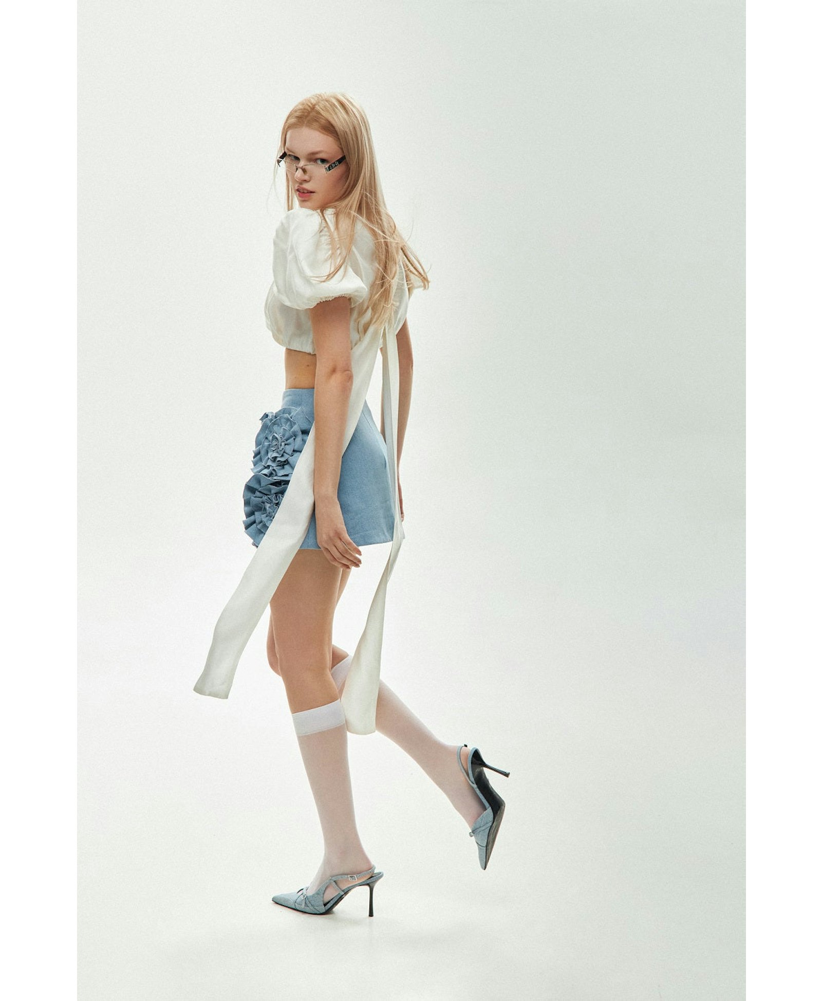 Crop Blouse With Bow made by Guranda