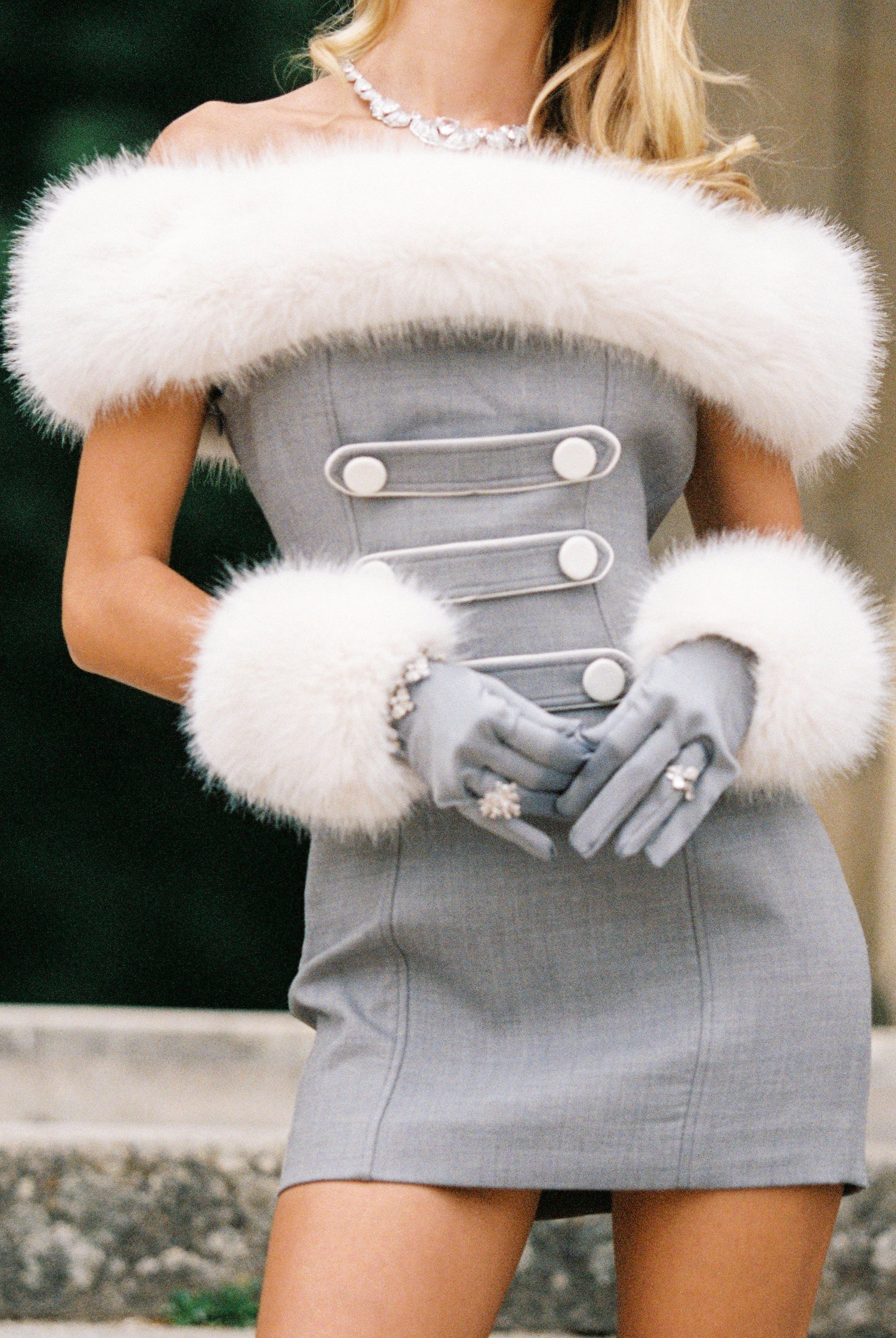 Nana Jacqueline | Lina Fur Dress (Final Sale) | Women's Grey