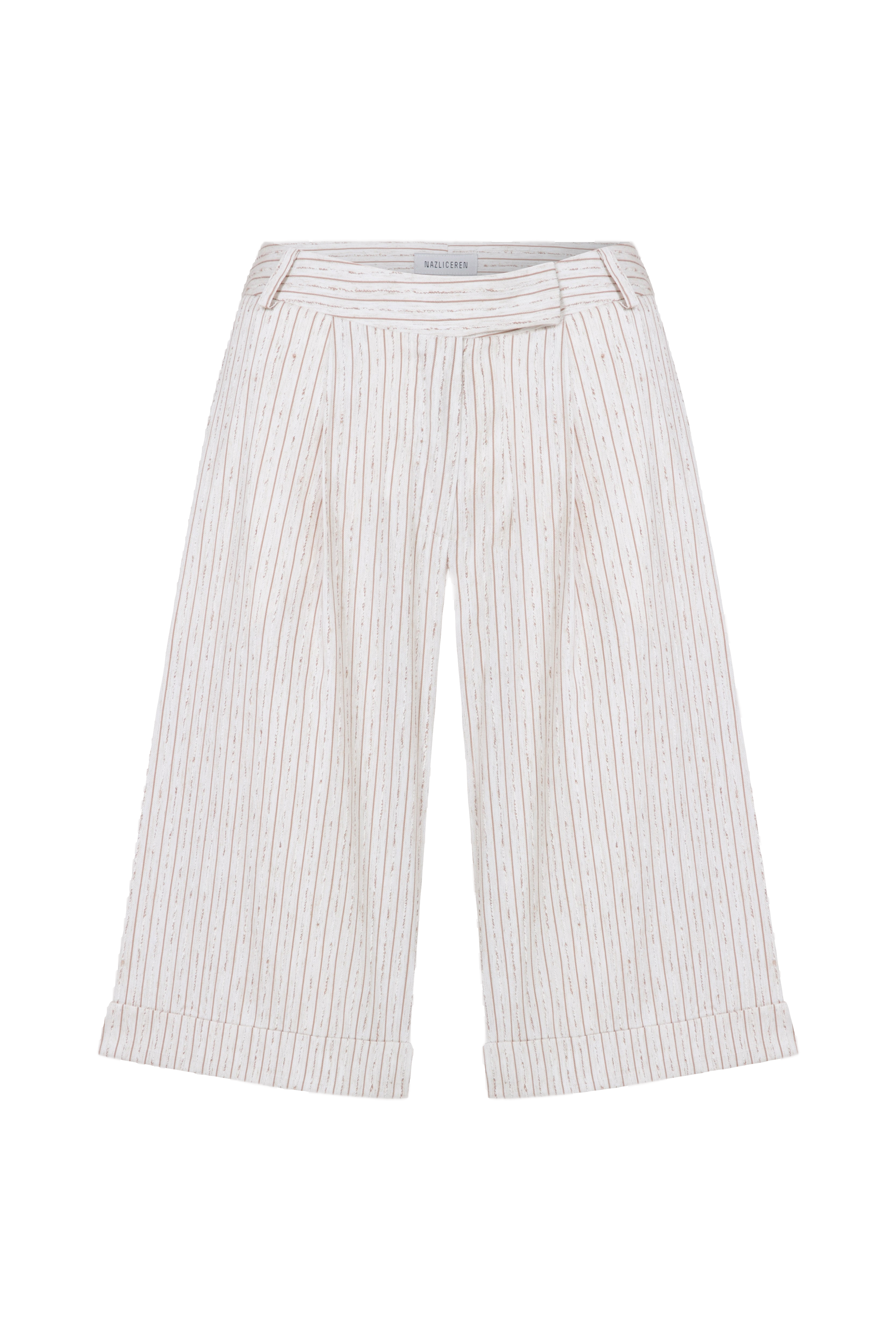 Shop Nazli Ceren Marde Striped Linen Shorts In Walnut