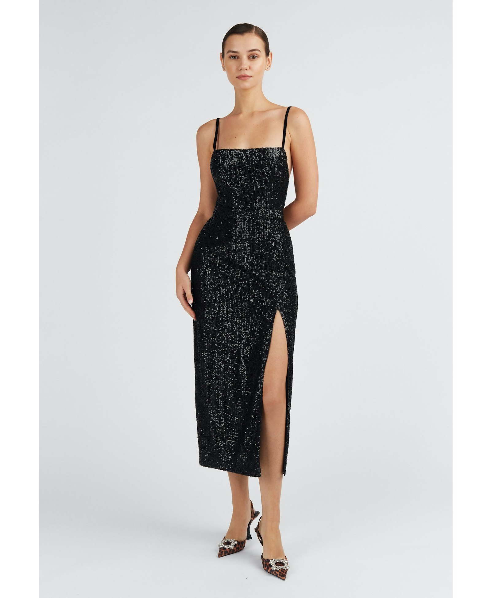 CHLOE black sequin cocktail dress made by UNDRESS