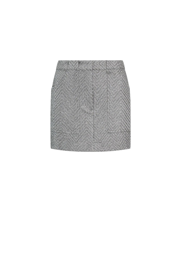 Hanne Bloch Silver Knit Mini Skirt