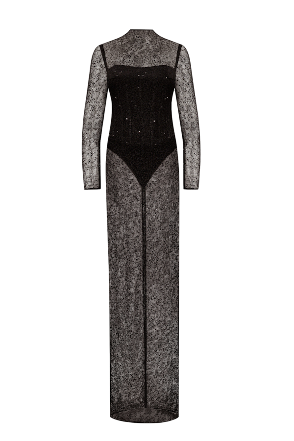 Millà Crystal-embellished Striking Maxi Dress In Black