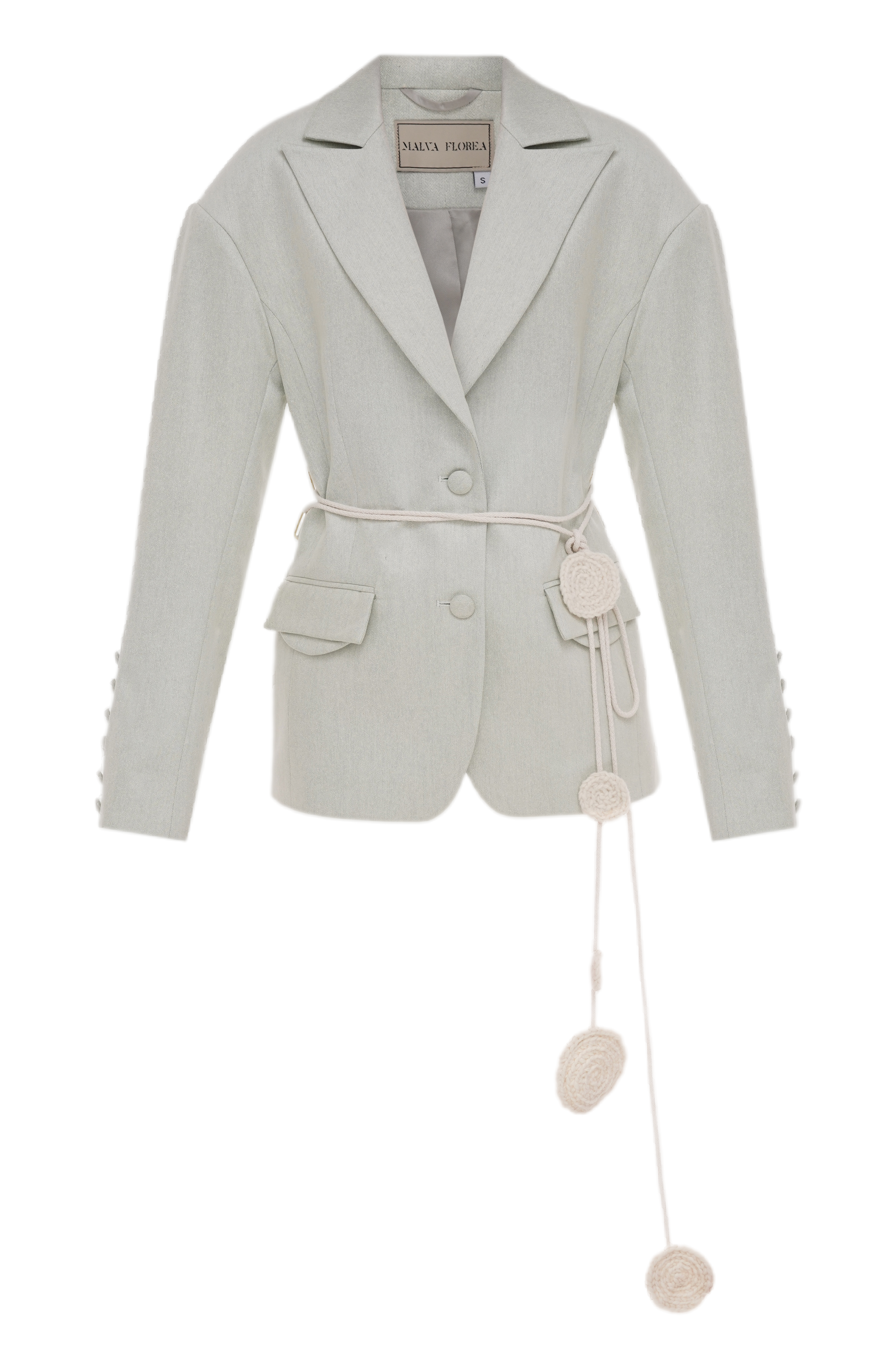 Malva Florea Pistachio Oversized Jacket In Gray
