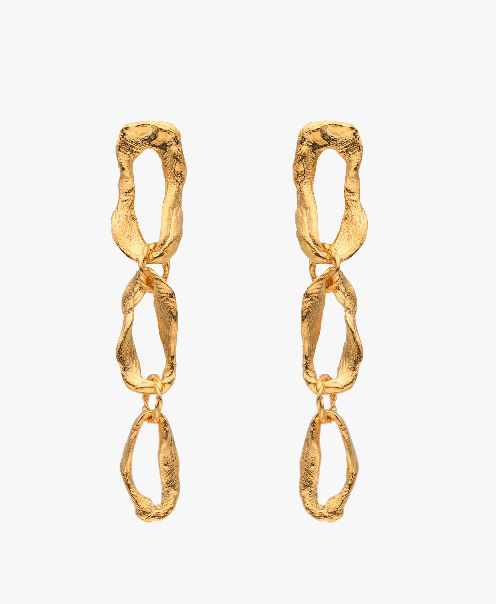 Vacation Long Chain Earrings Gold in Gold made by Eva Remenyi
