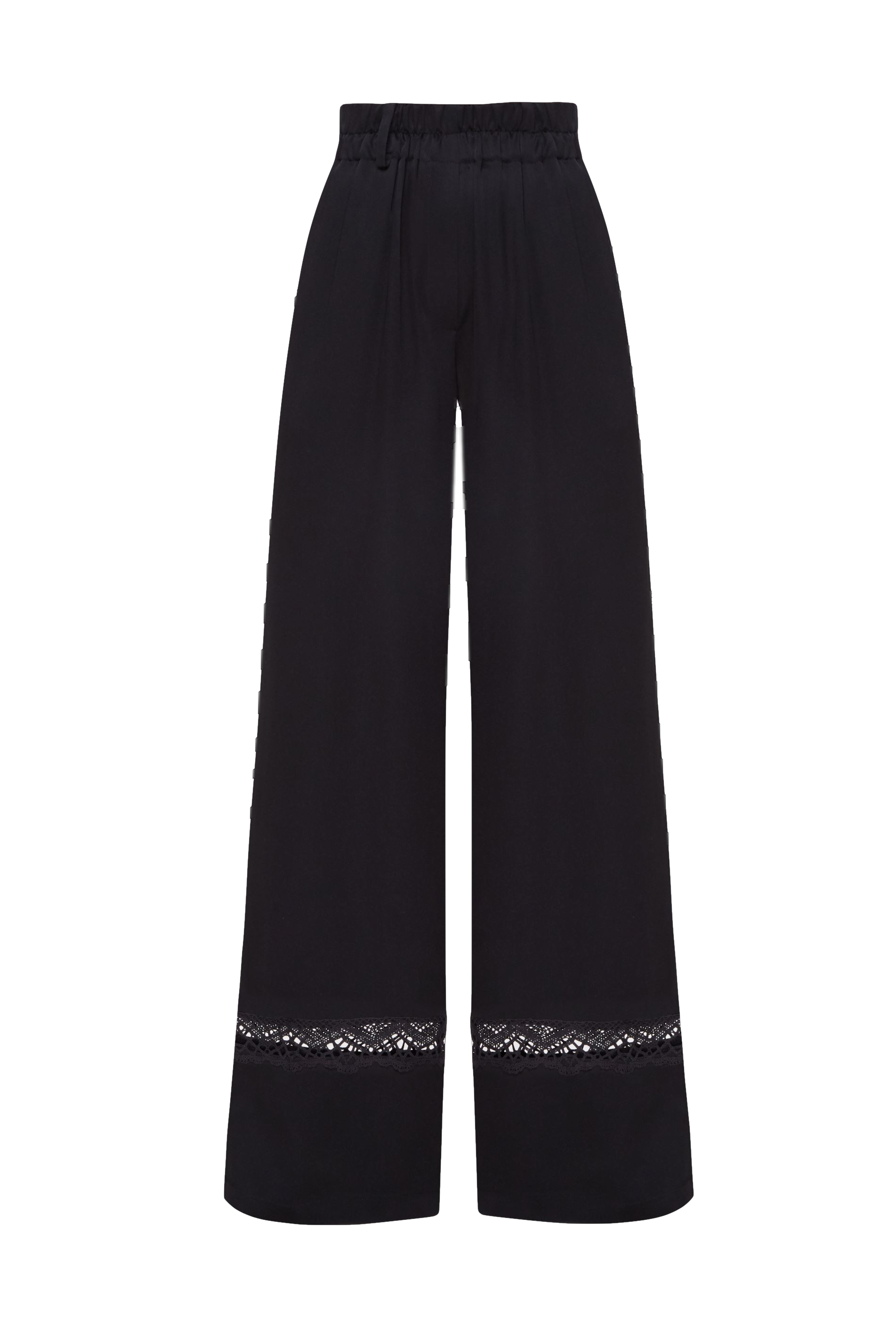 Malva Florea Wide Pants With Lace In Black