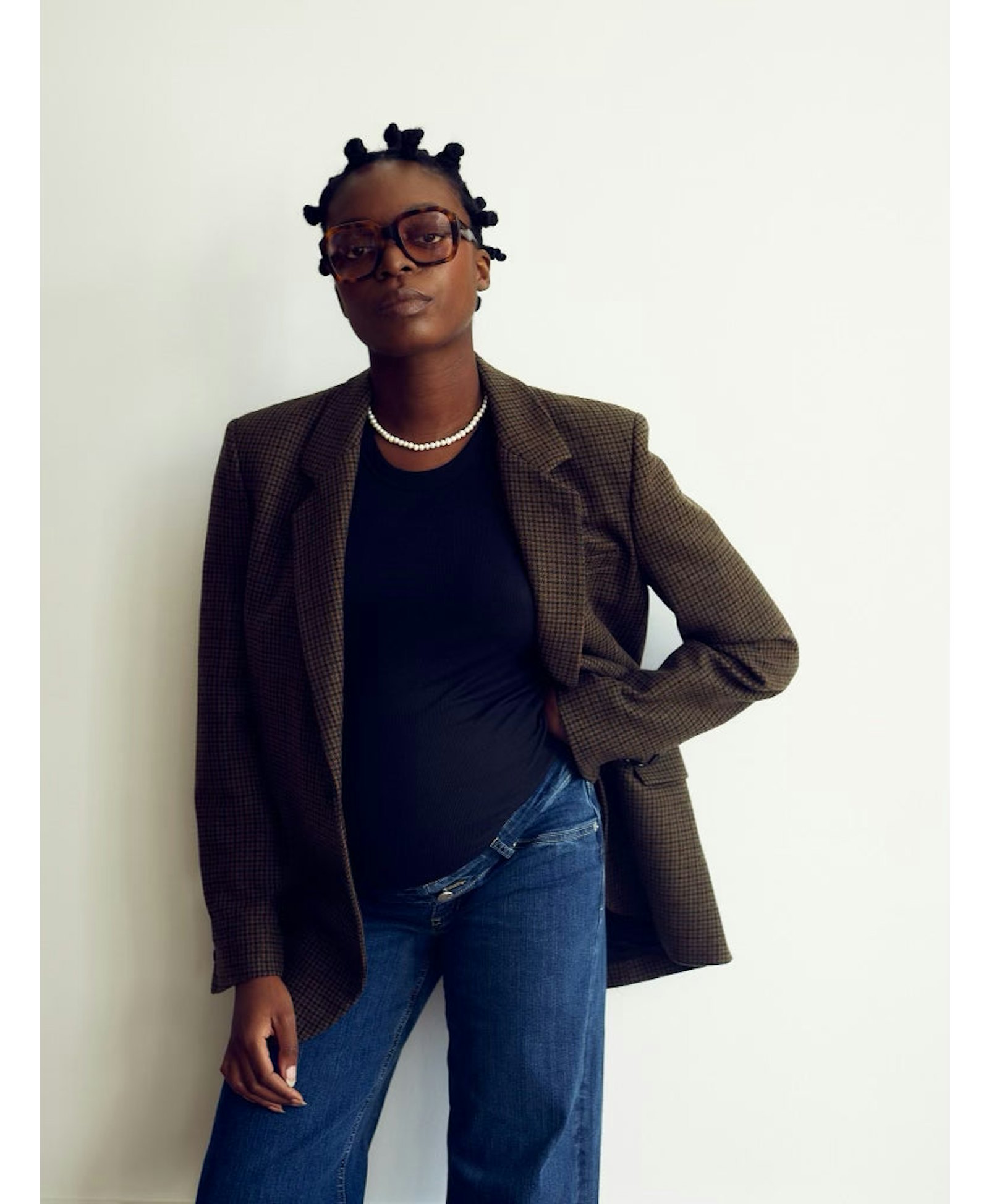 Ribbed Pregnancy Tank (Black/White/Grey Melange) made by Ilouity