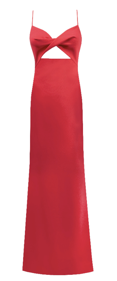 Millà Twisted Cutout Bodice Pink Maxi Dress