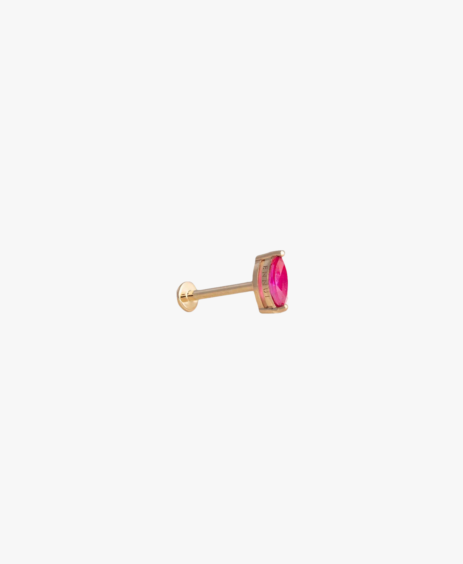 POISE AND PASSION LABRET - MARQUISE CUT RUBY - YELLOW GOLD made by ENNUI