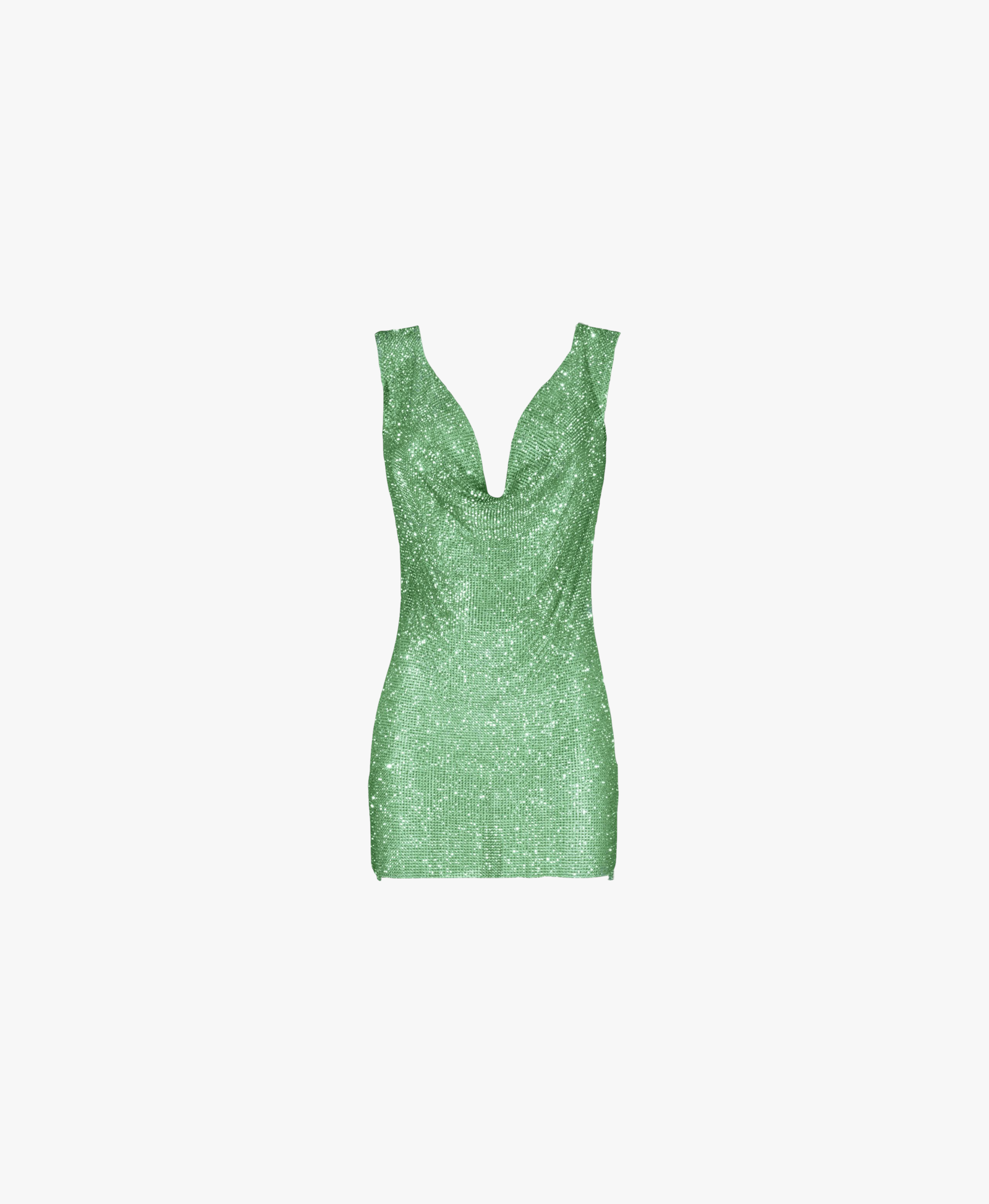 Apple green crystals draped dress made by Daniele Morena