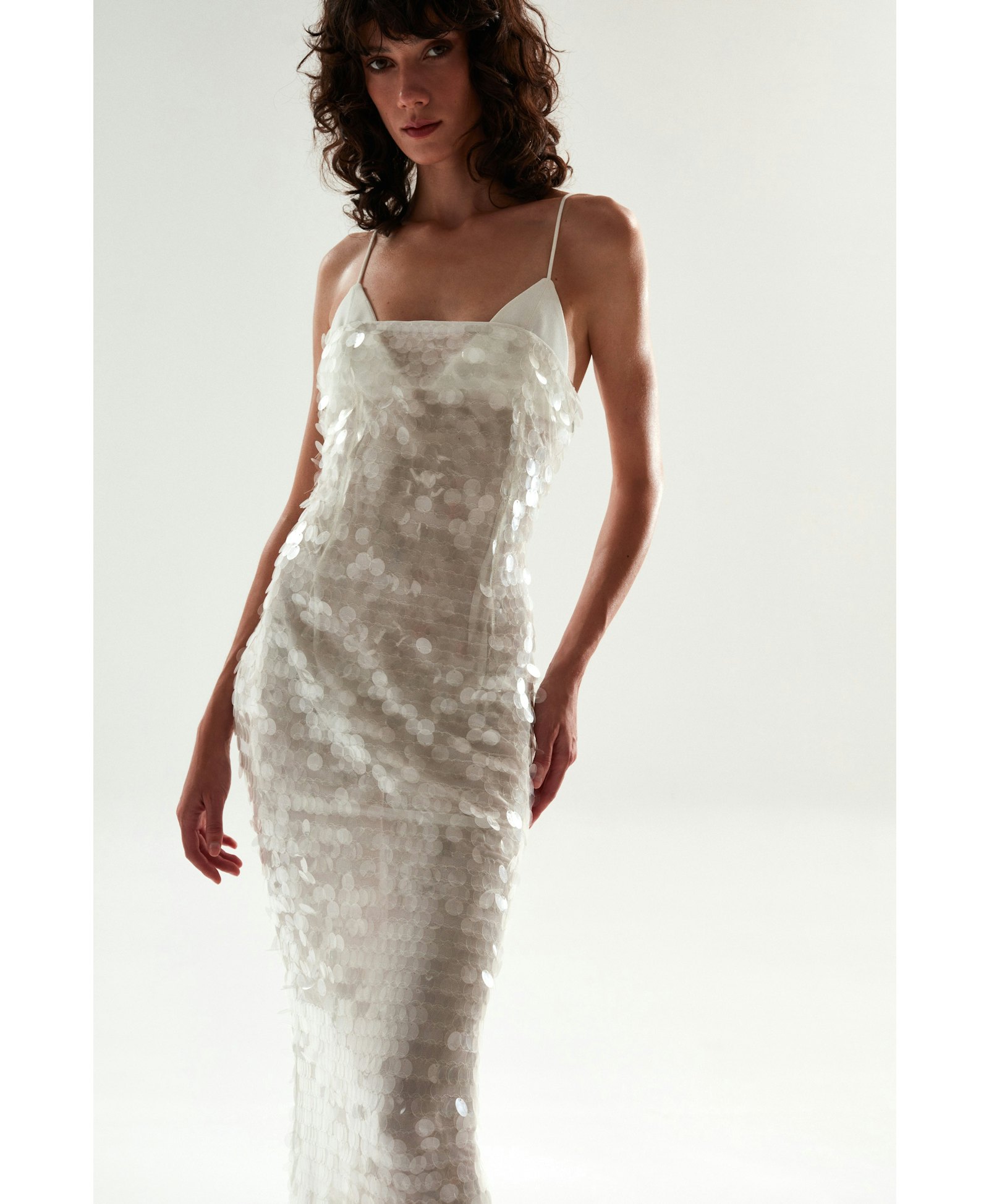 WINSLET - Strapless maxi dress with bikini top in Silver made by ILA