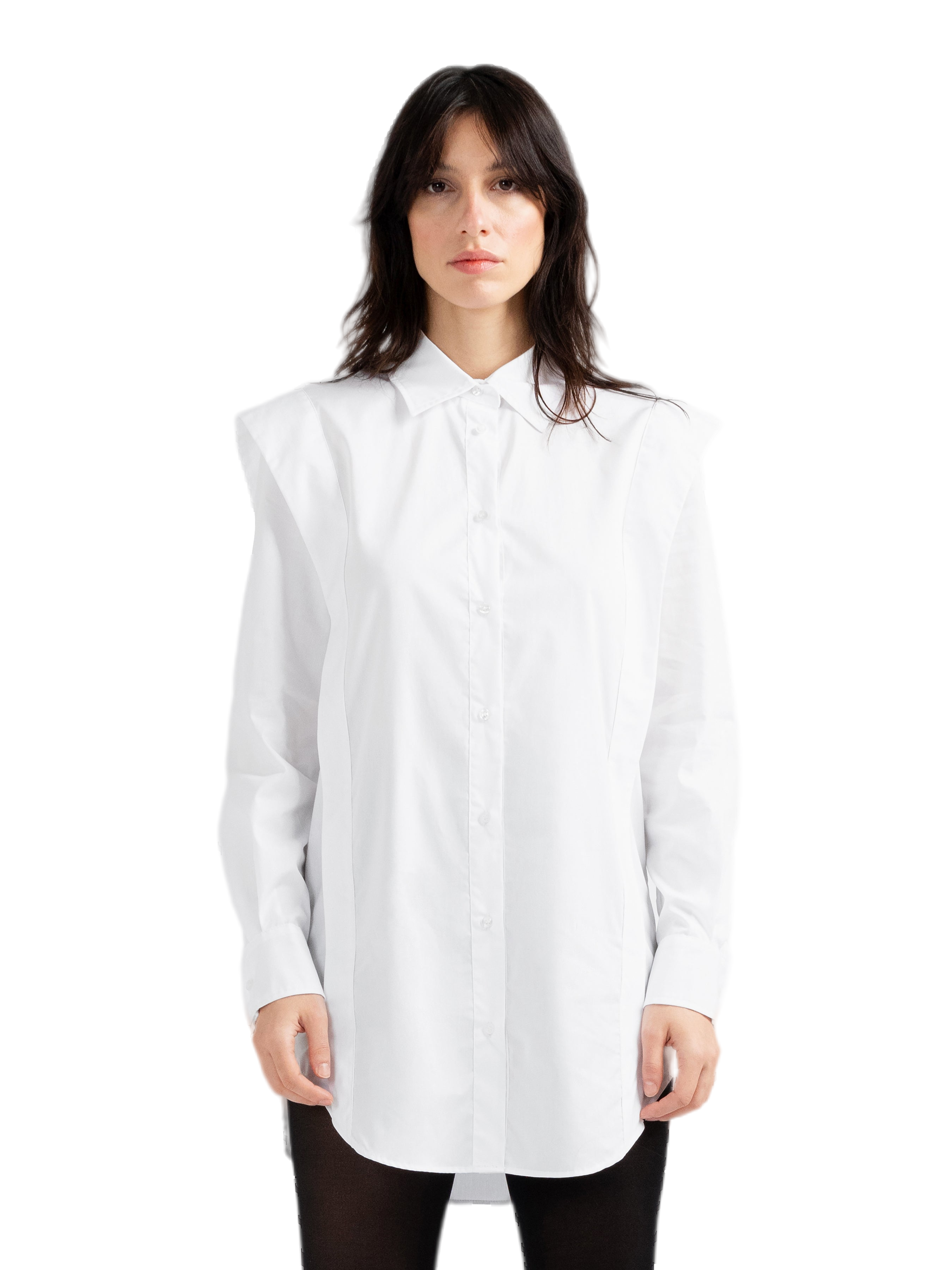 Shop Divalo Keisd White Wide Shoulders Shirt