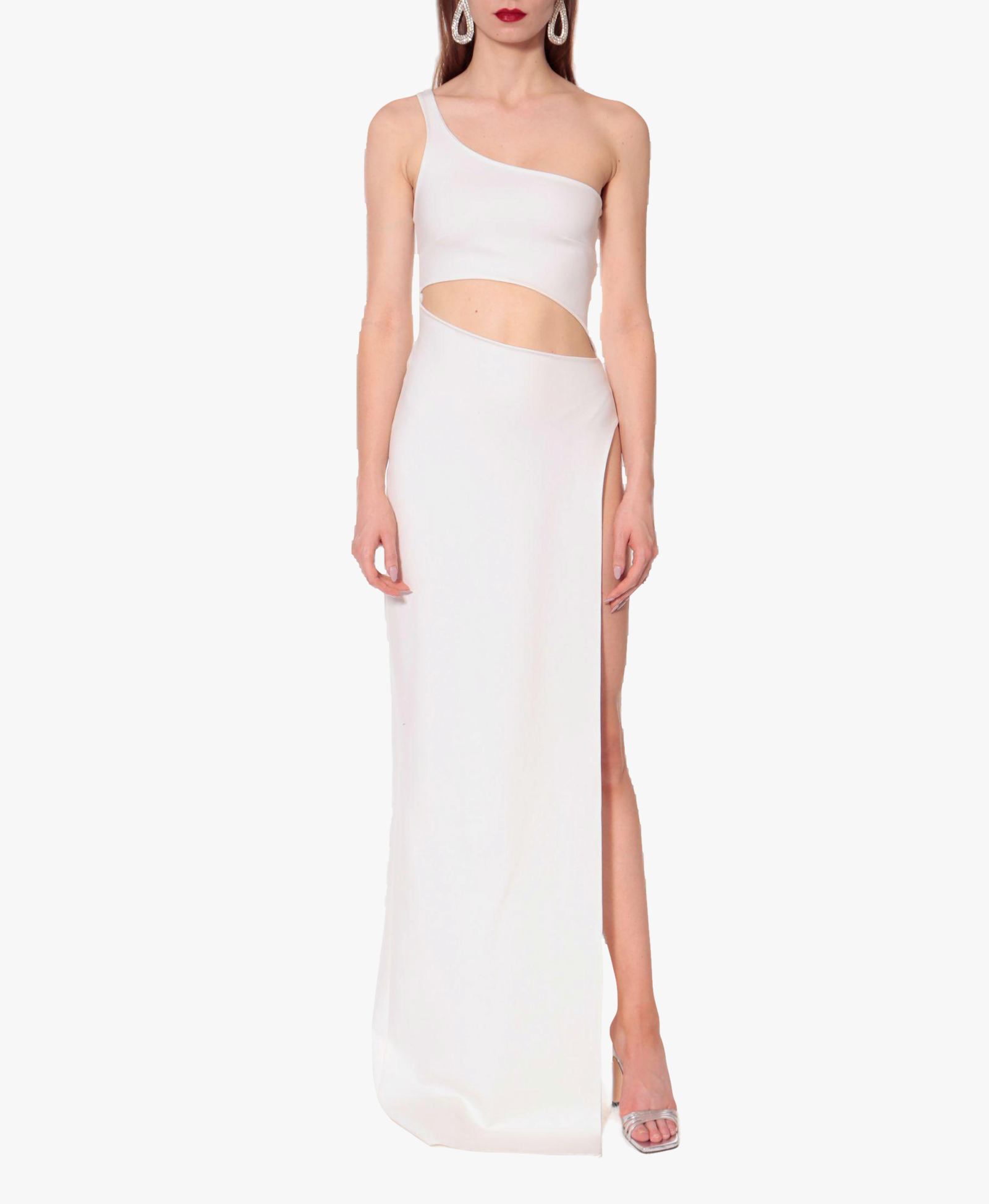 Dress Gina All White in White made by HALEWSKI