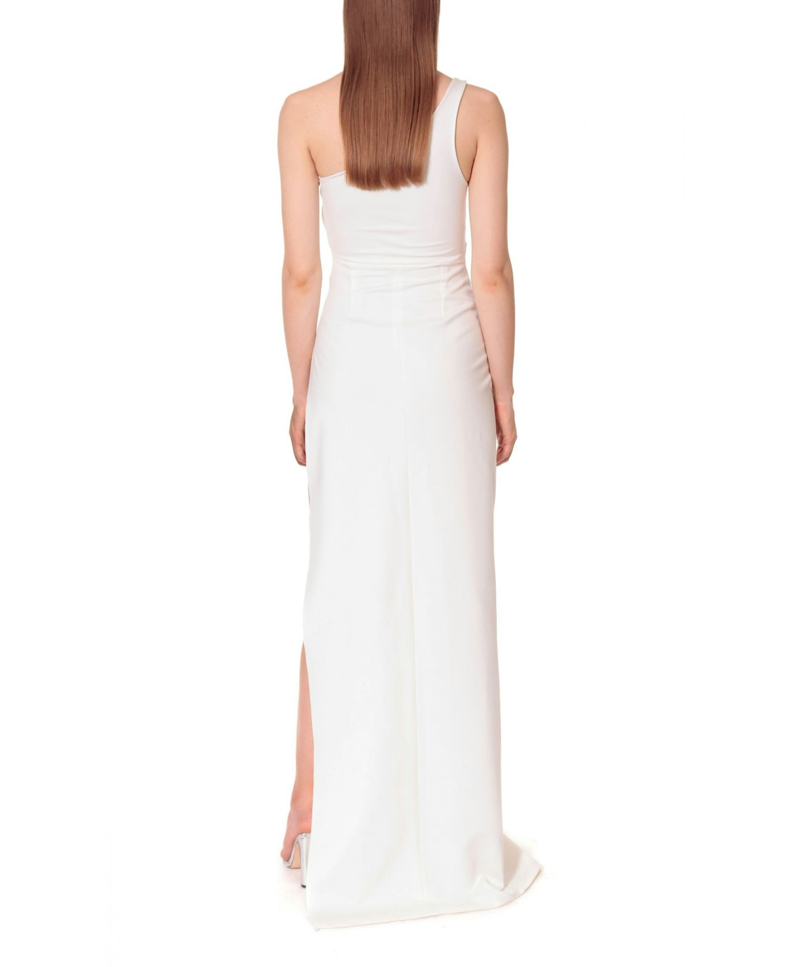 Dress Gina All White in White made by HALEWSKI