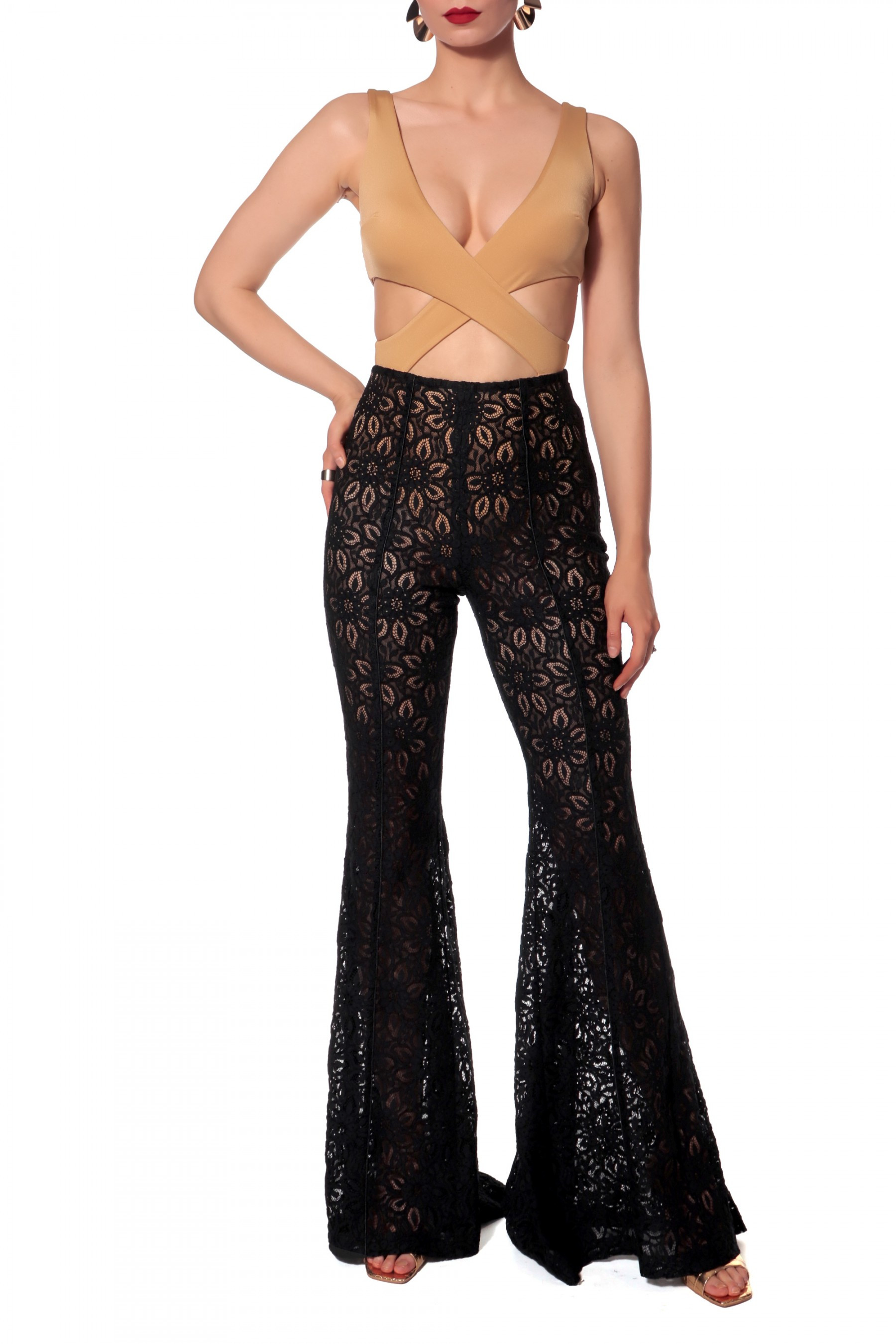 AGGI BY HALEWSKI LACE PANTS ADLEY BLACK 