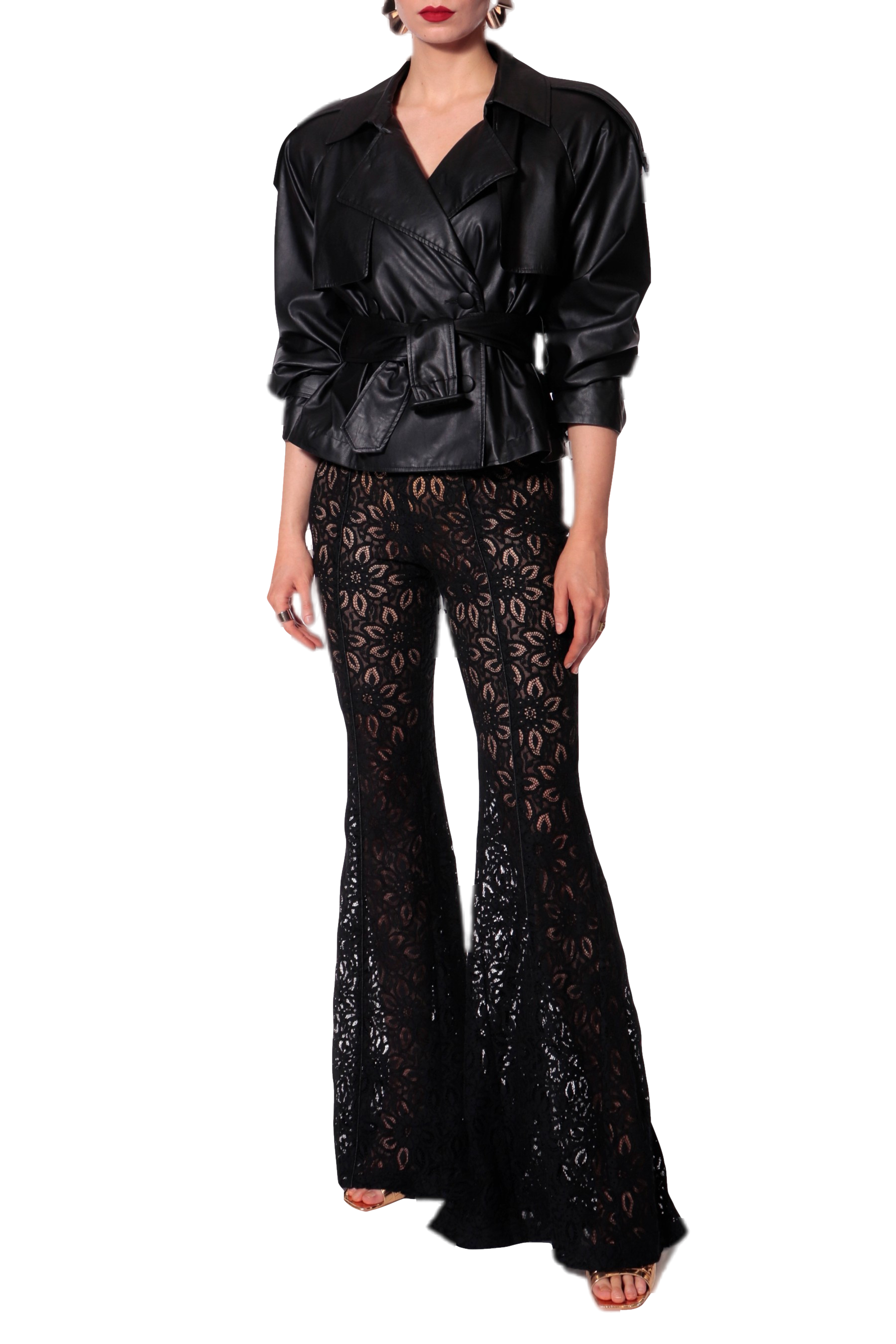 AGGI BY HALEWSKI LACE PANTS ADLEY BLACK 