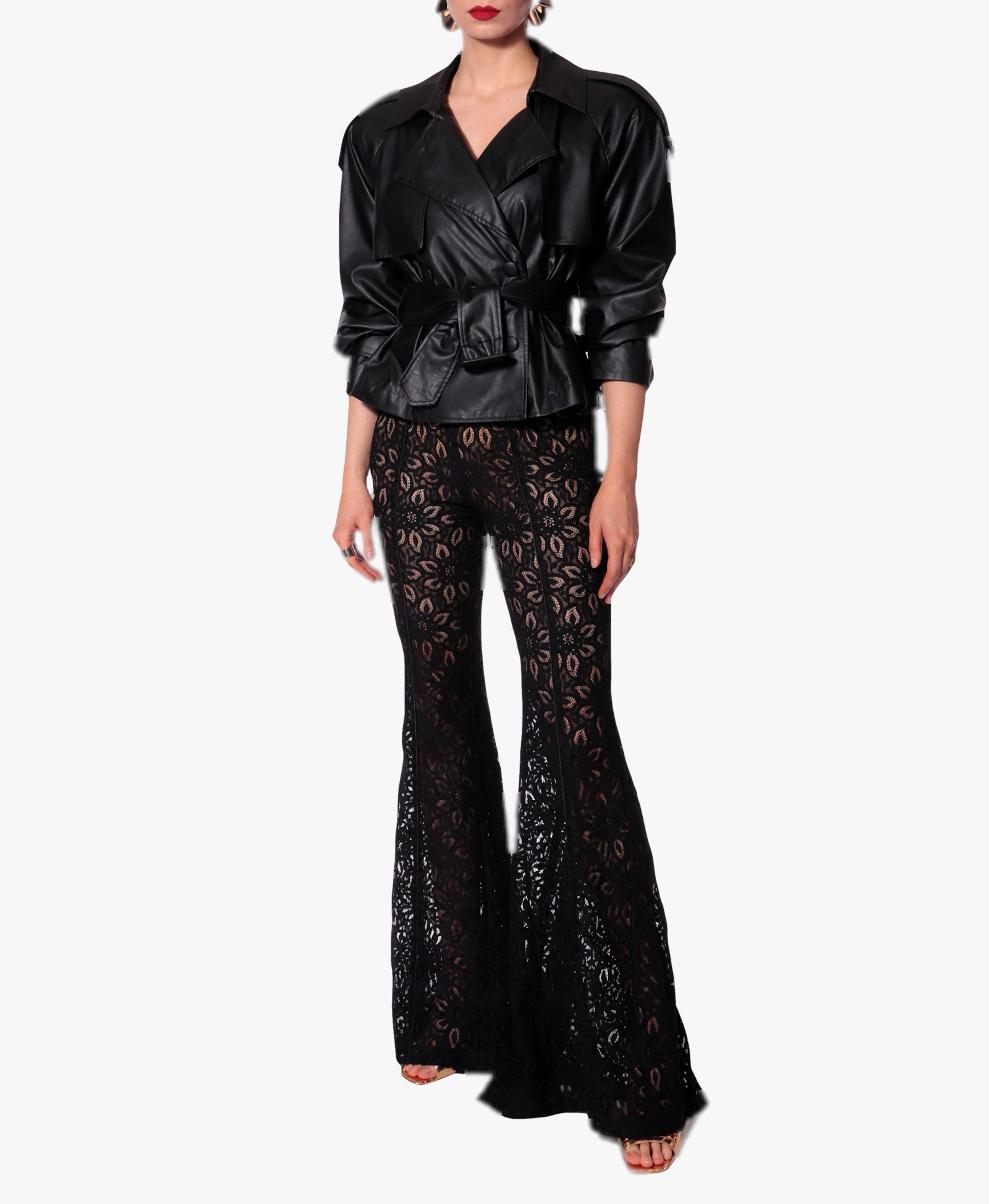 Lace Pants Adley Black made by HALEWSKI