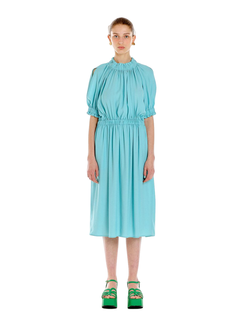 Buy Ullina Volume Sleeve Dress - Mint by EENK - Dresses | Seezona