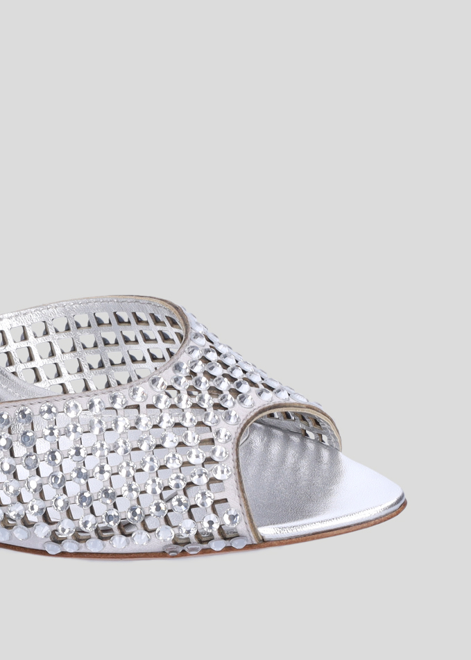 Shop Lola Cruz Shoes Elaia Sandal 65 In Silver