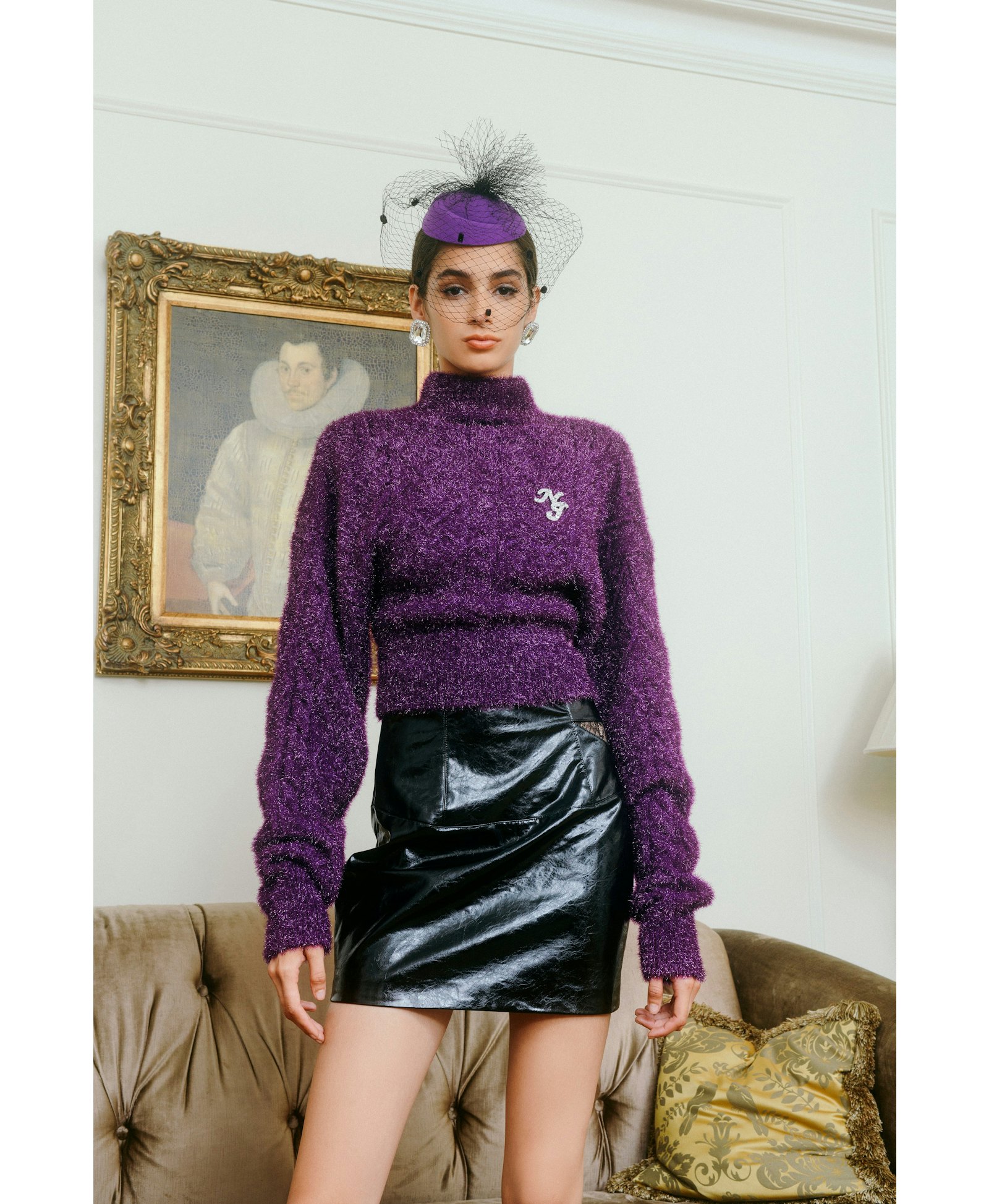 Dark Purple Raya Sweater (Final Sale) in Purple made by Nana Jacqueline