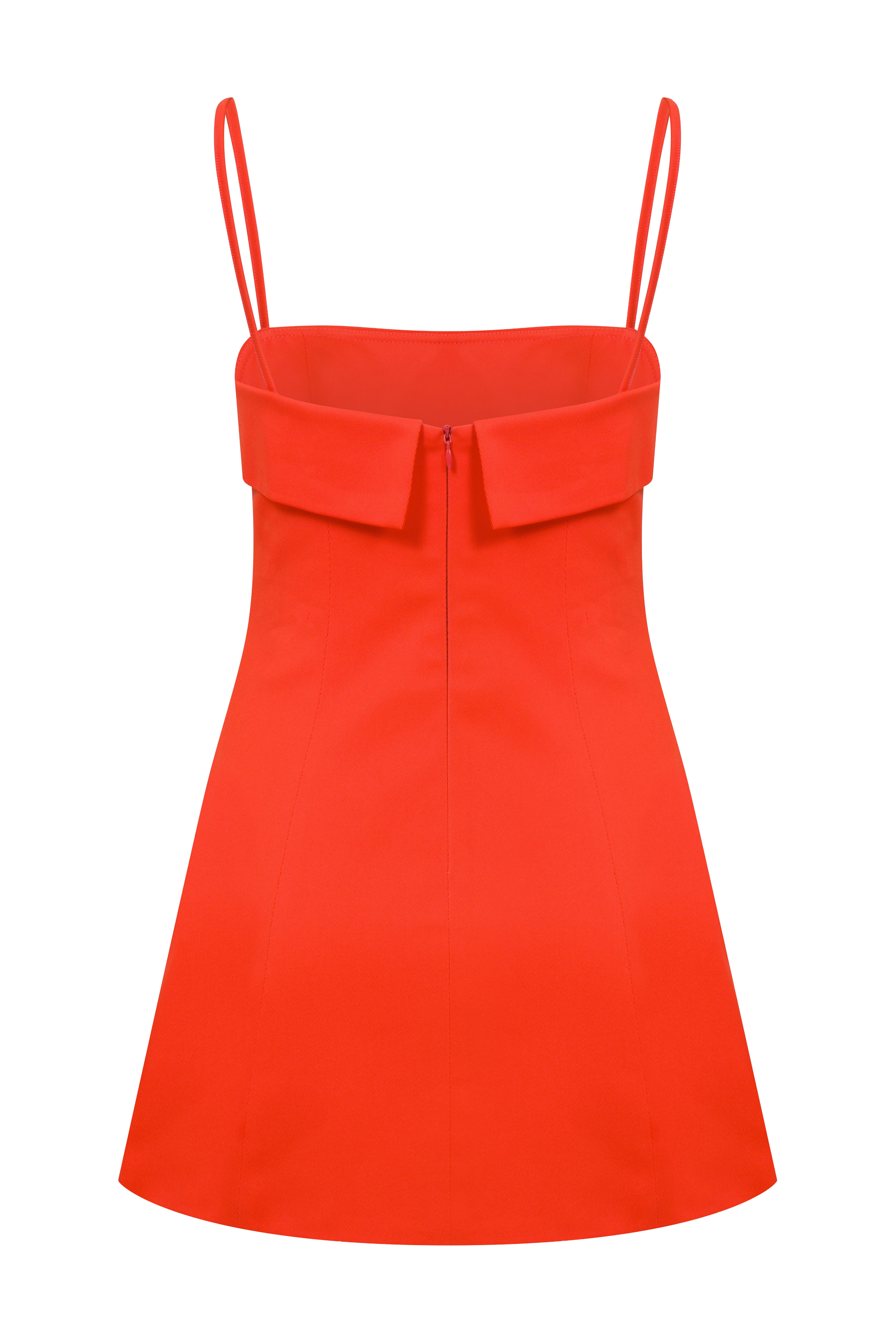 Shop Nazli Ceren Gaia Cotton Mini Dress In Tangerine