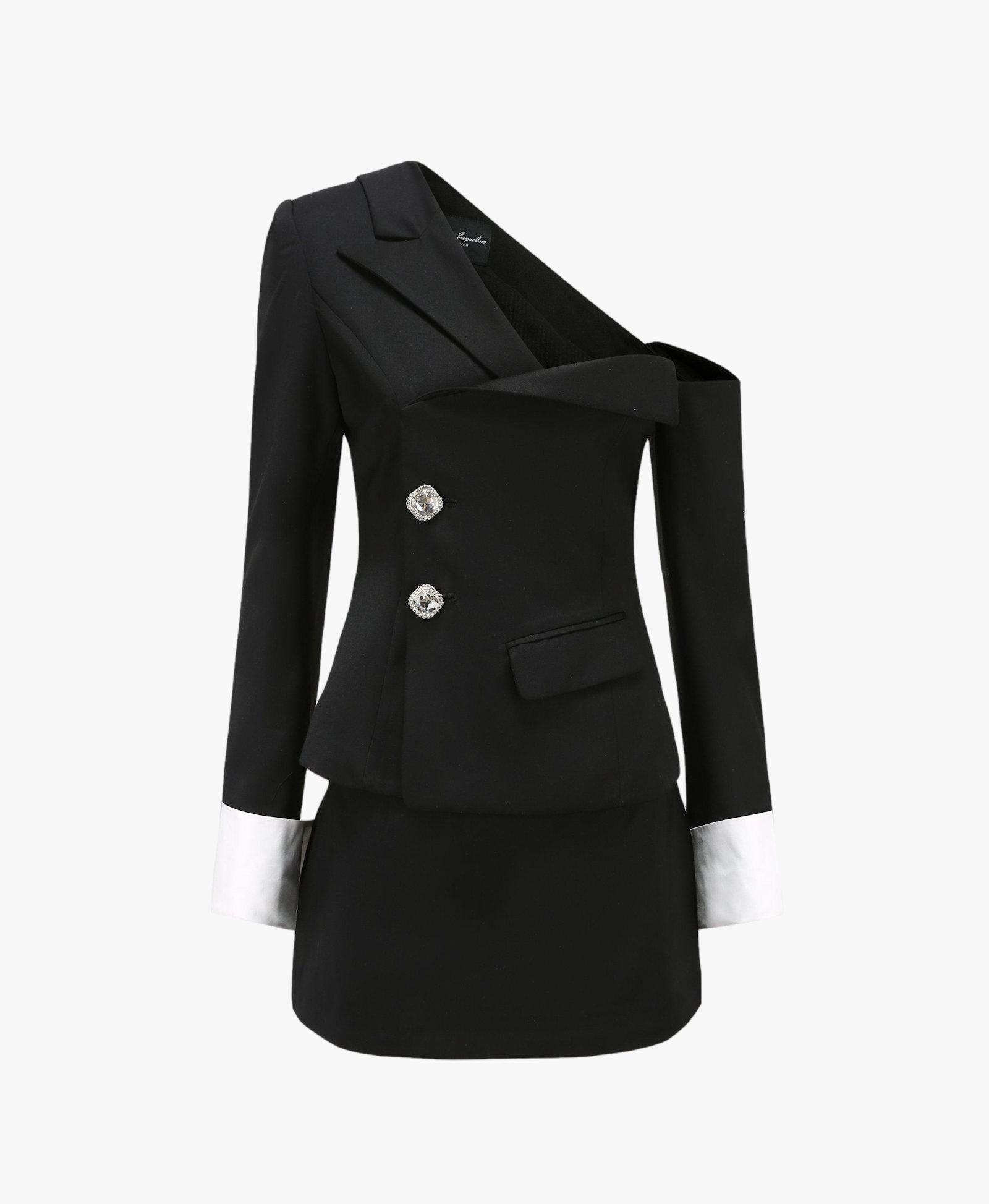 Black Manhattan Blazer Top (Final Sale) in Black made by Nana Jacqueline