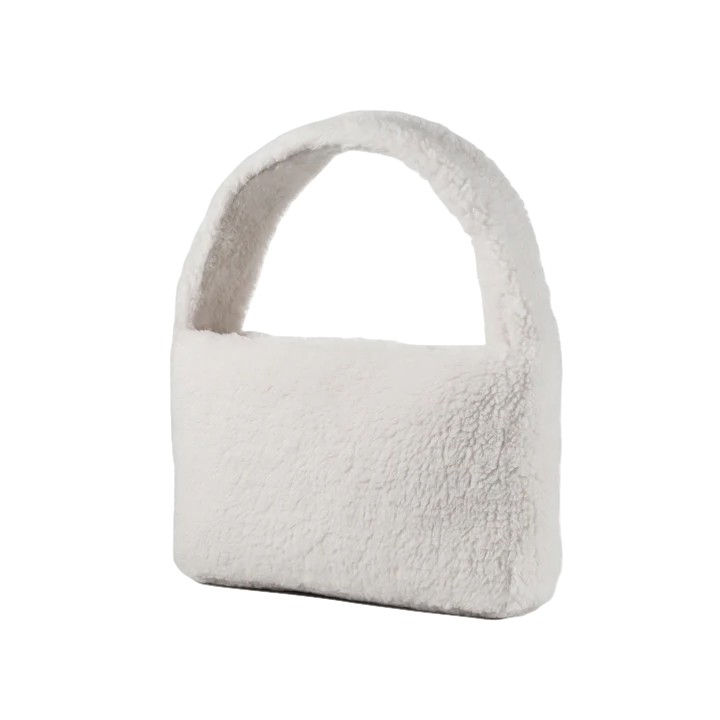 Marei 1998 Poppy Off White Cotton Faux Shearling Medium Size Handbag