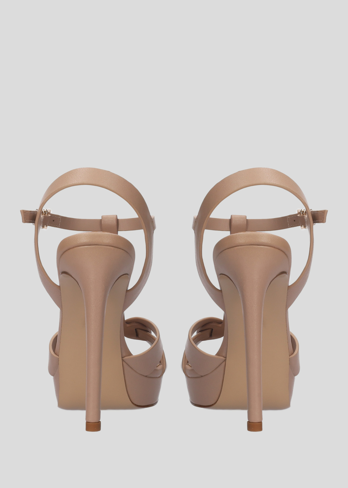 Shop Lola Cruz Shoes Aria Platform 120 In Beige