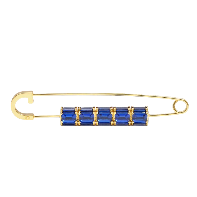 Izabel Display Colorful Brooch Pin Blue Gold