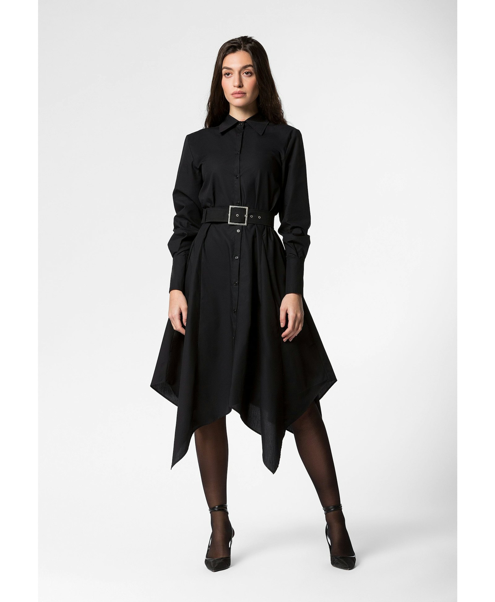 Almaty poplin asymmetrical shirt-dress made by DIVALO
