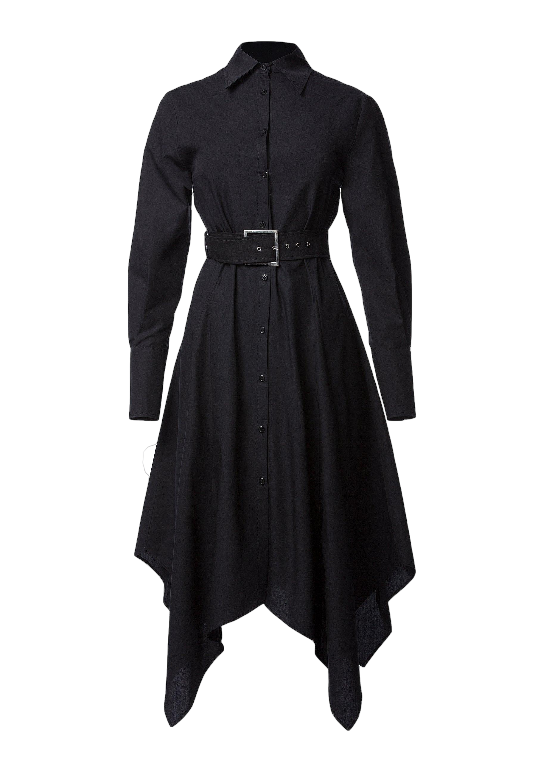 Divalo Almaty Poplin Asymmetrical Shirt-dress In Black