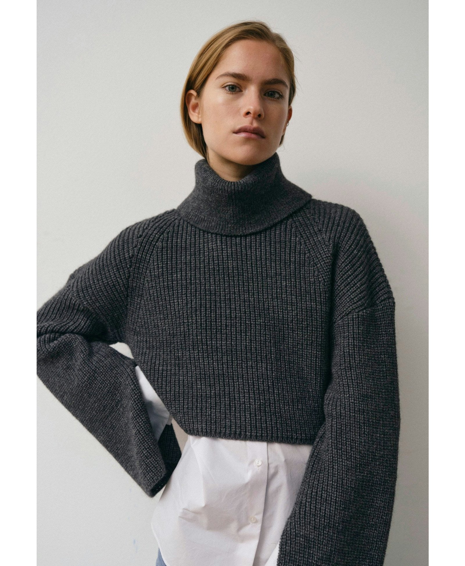 Aimee Knit Turtleneck - Dark Grey made by HERSKIND